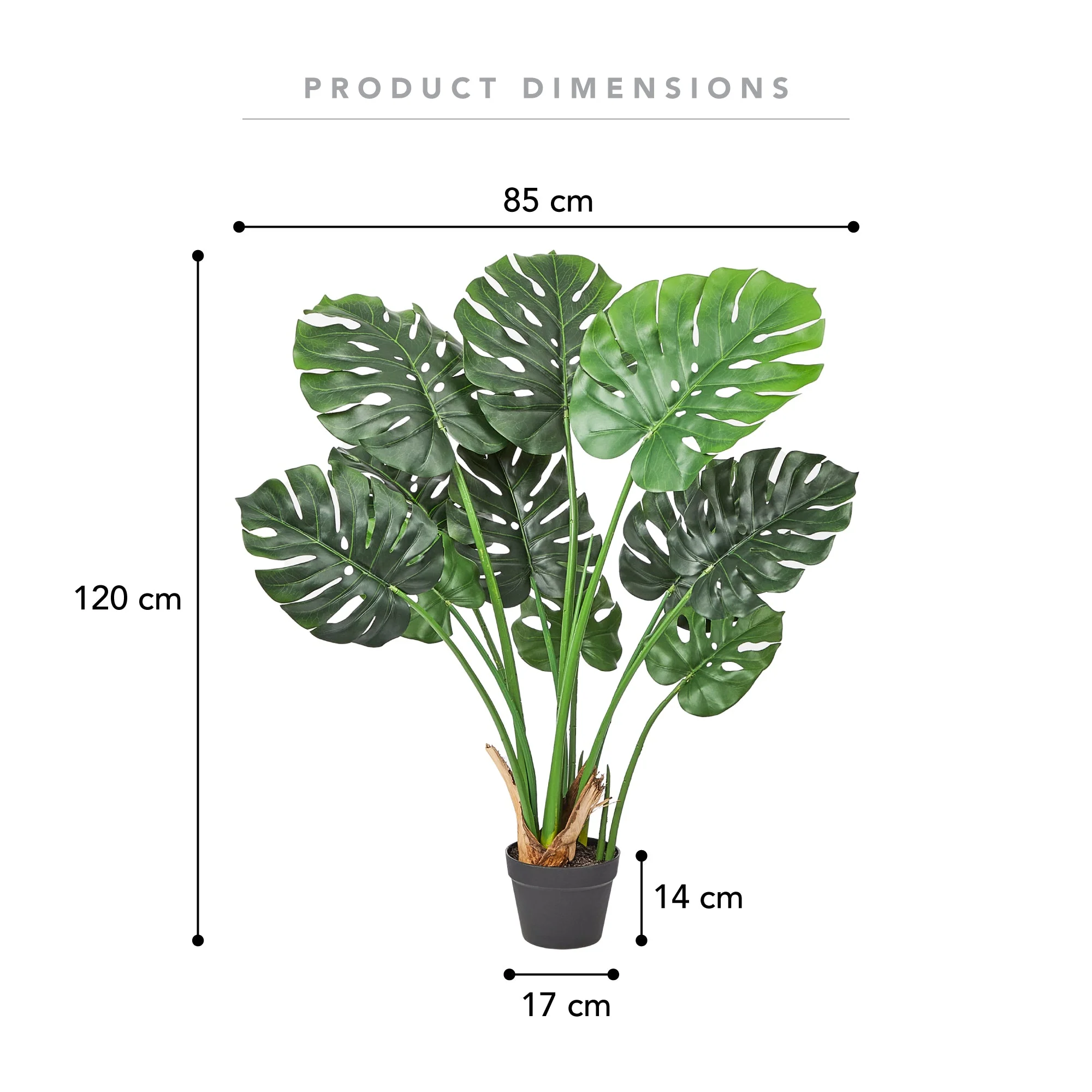 120cm Artificial Monstera Green - Image 3