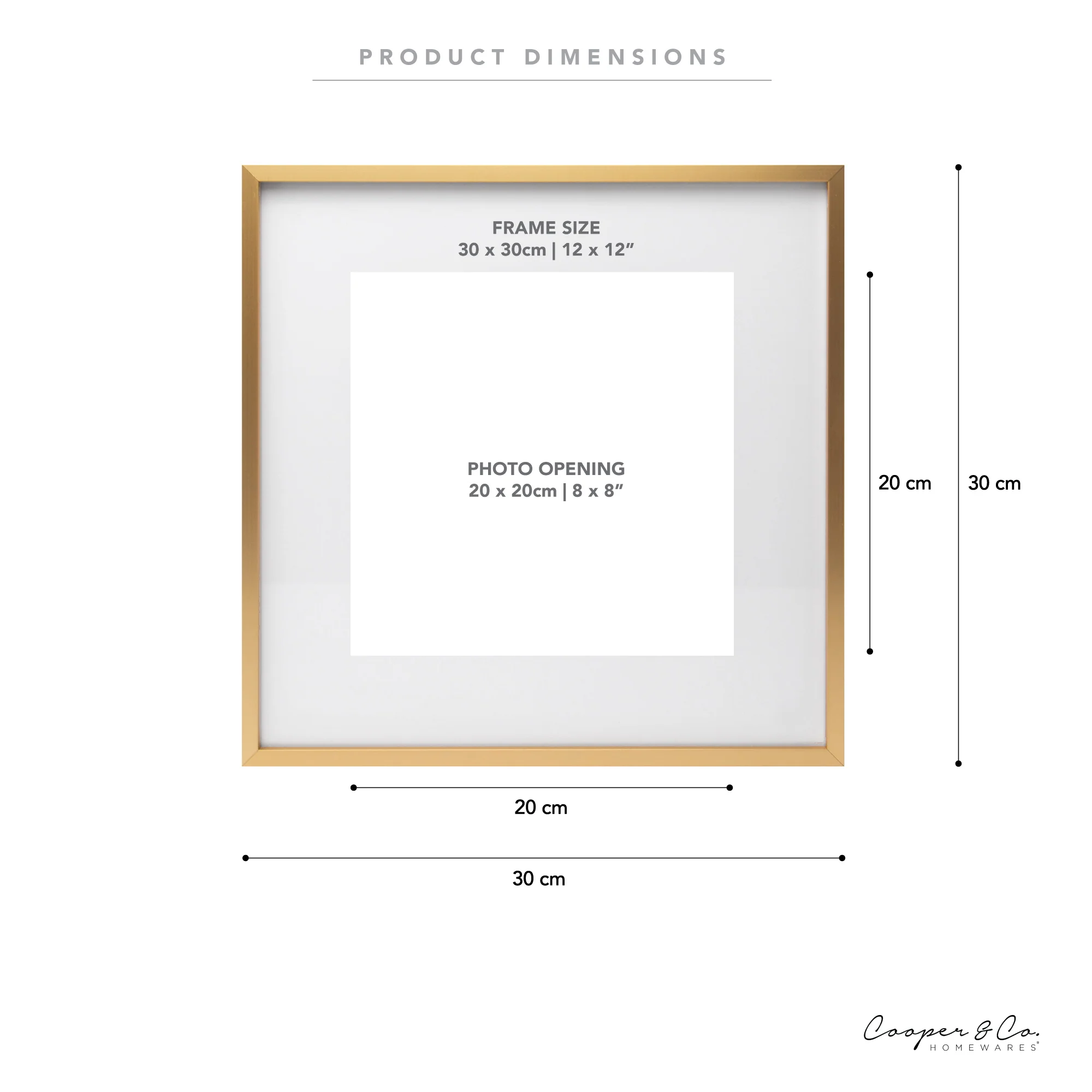30x30cm Mat to 20x20cm Premium Metal Photo Frame - Image 10