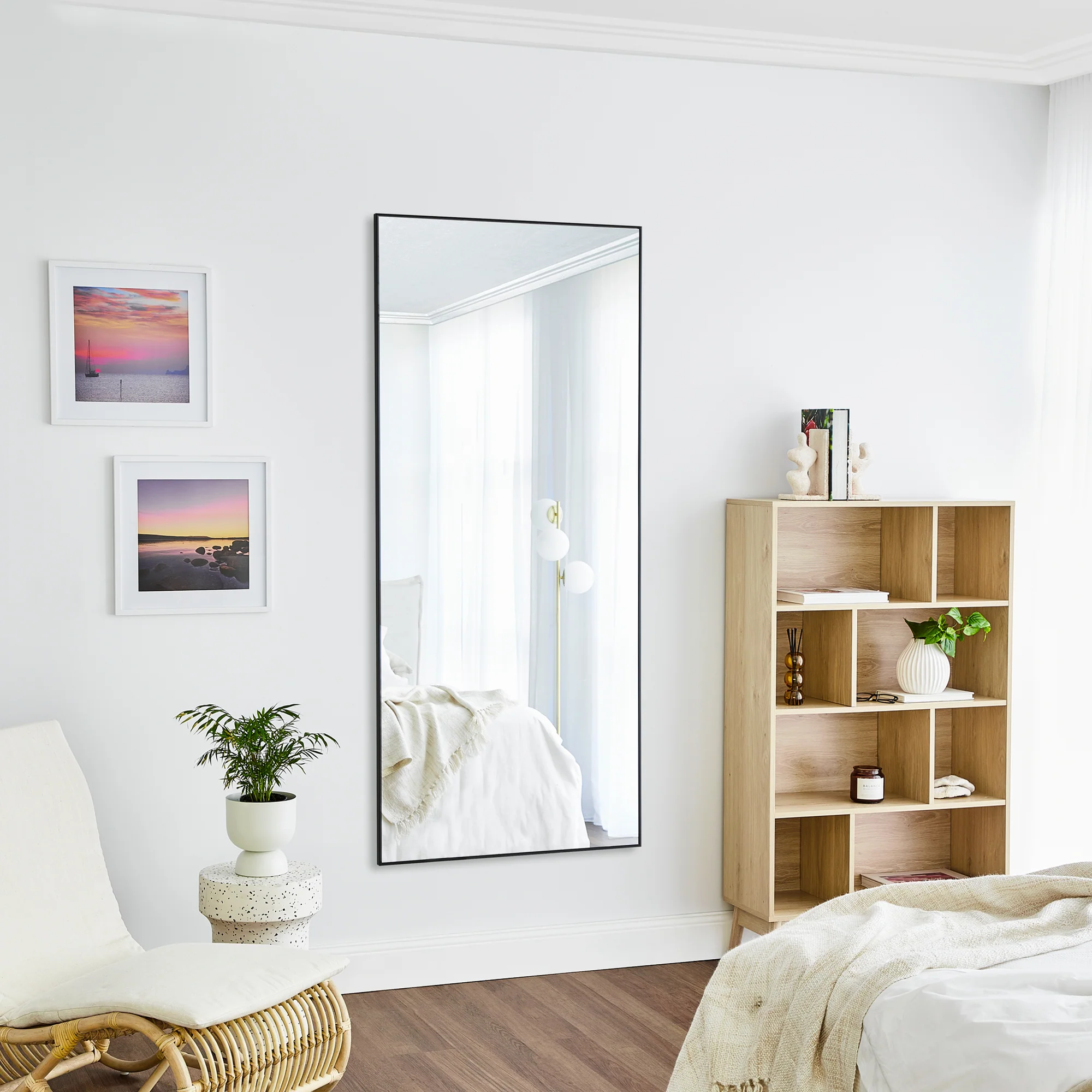 180cm Elle XL Rectangle Mirror Black - Image 4