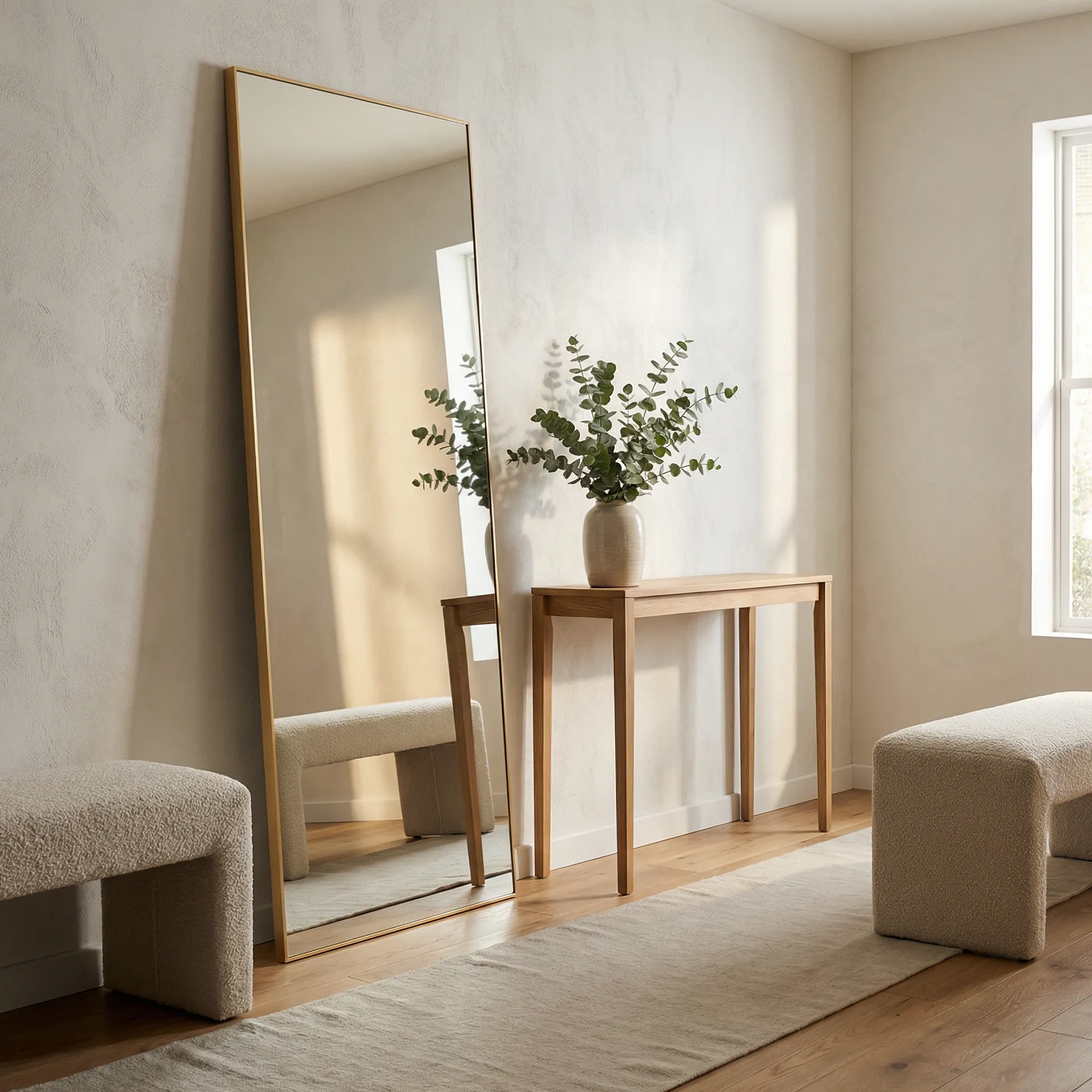 180cm Elle XL Rectangle Mirror Gold