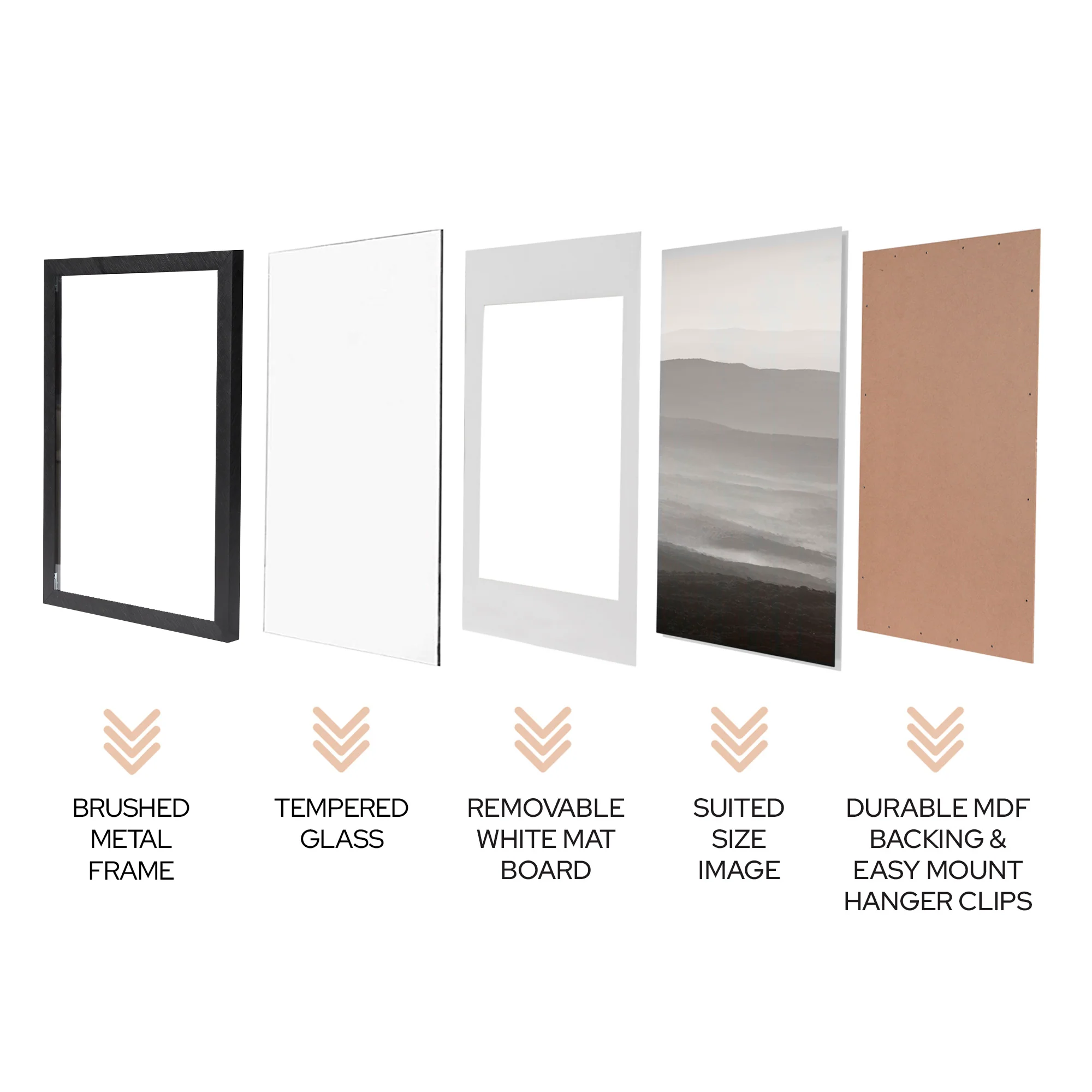 40x40cm Mat to 30x30cm Boldline Metal Photo Frame - Image 7