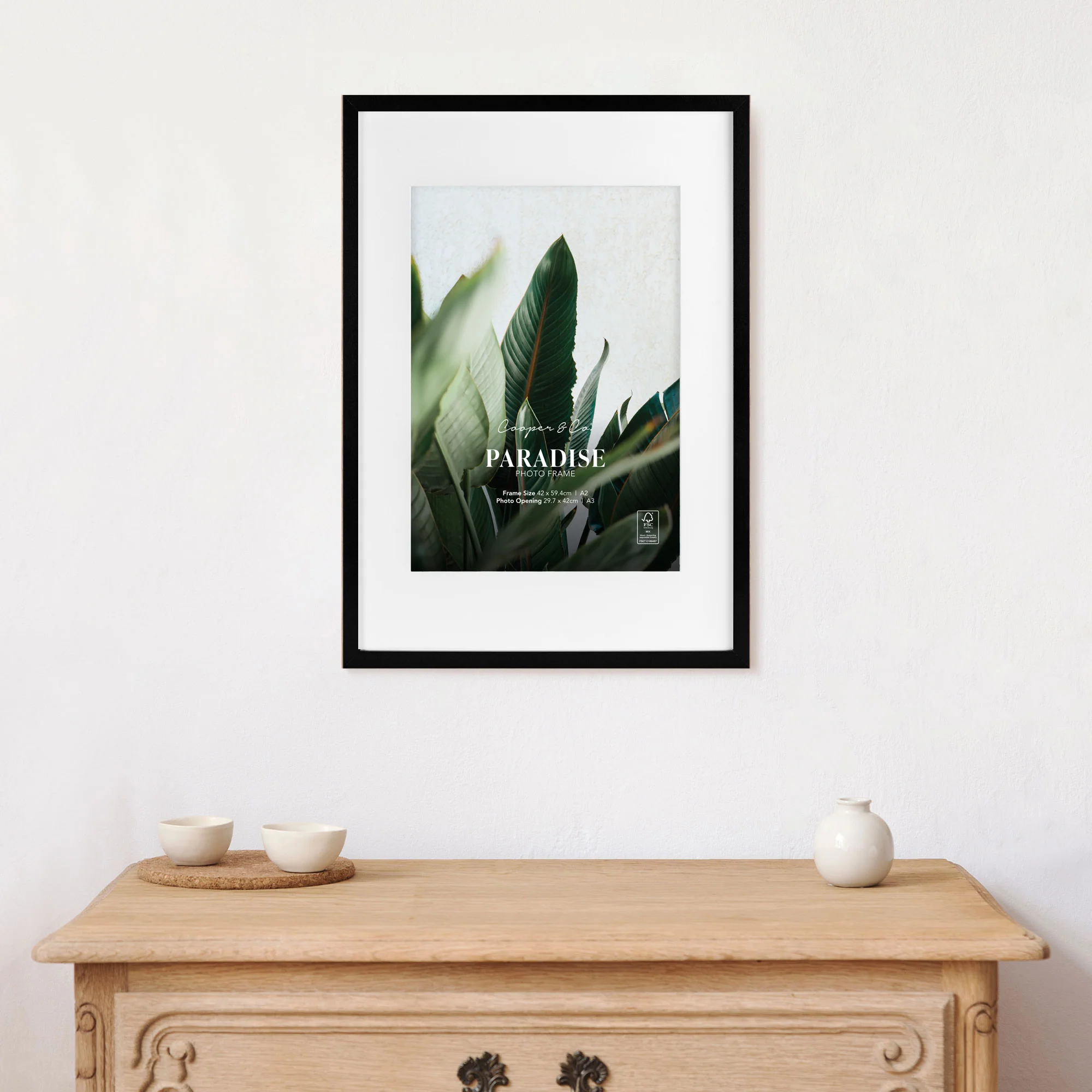 A2 Mat to A3 Premium Paradise Wooden Photo Frame - Image 2