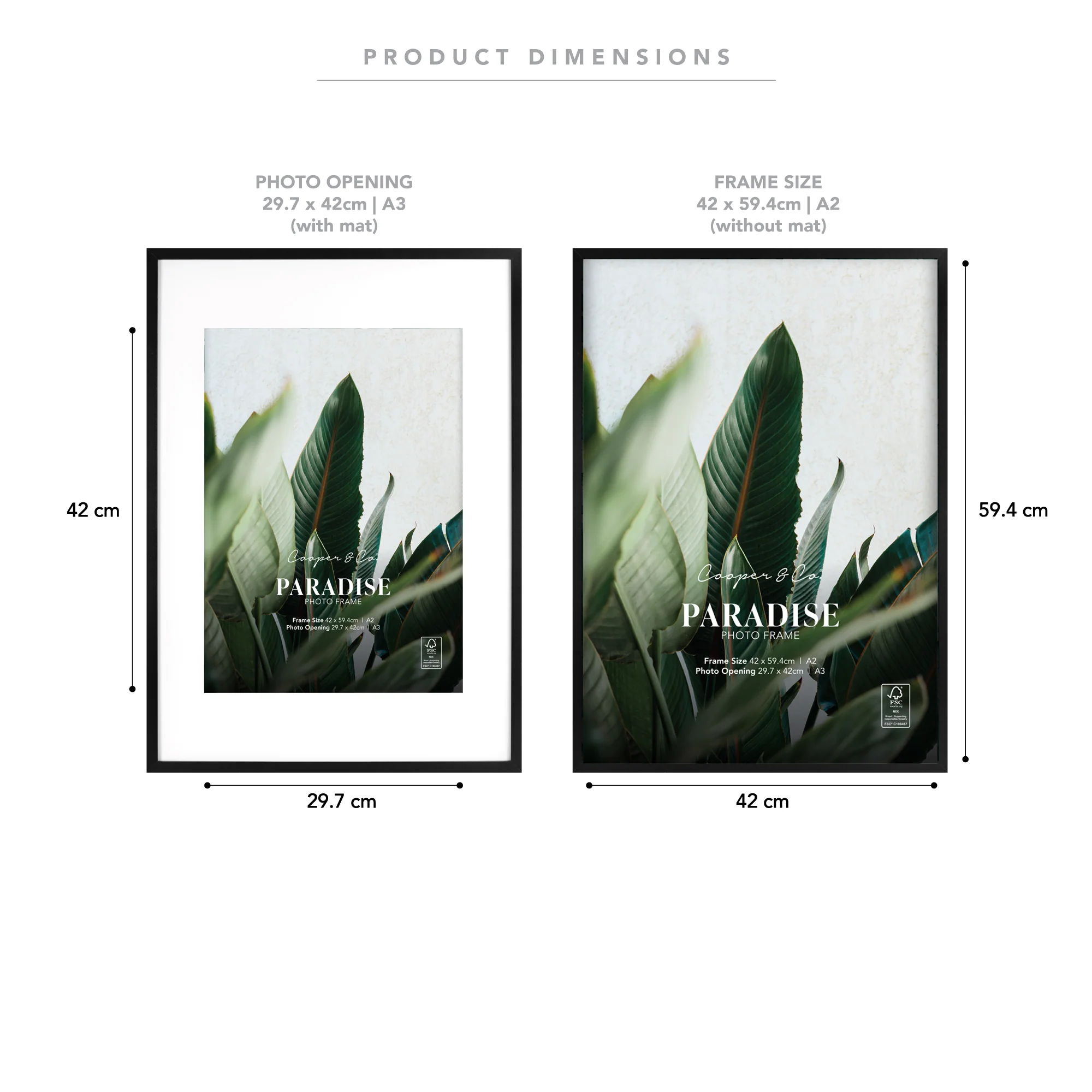 A2 Mat to A3 Premium Paradise Wooden Photo Frame - Image 3