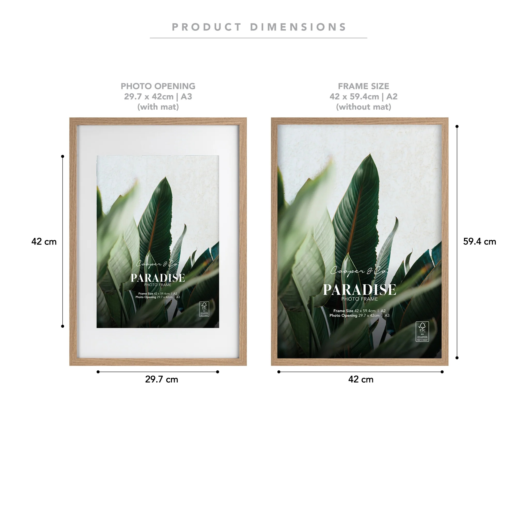 A2 Mat to A3 Premium Paradise Wooden Photo Frame - Image 9