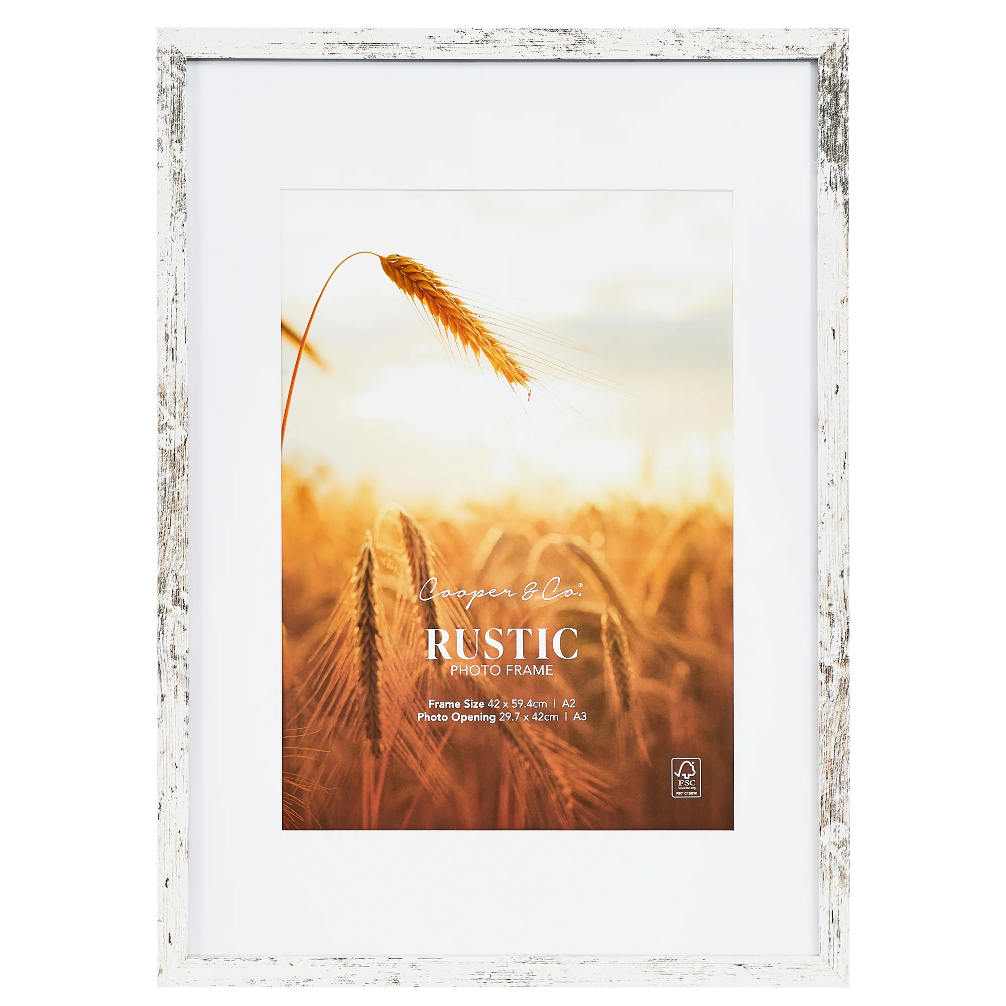 A2 Mat to A3 Premium Rustic Wooden Photo Frame - Image 11