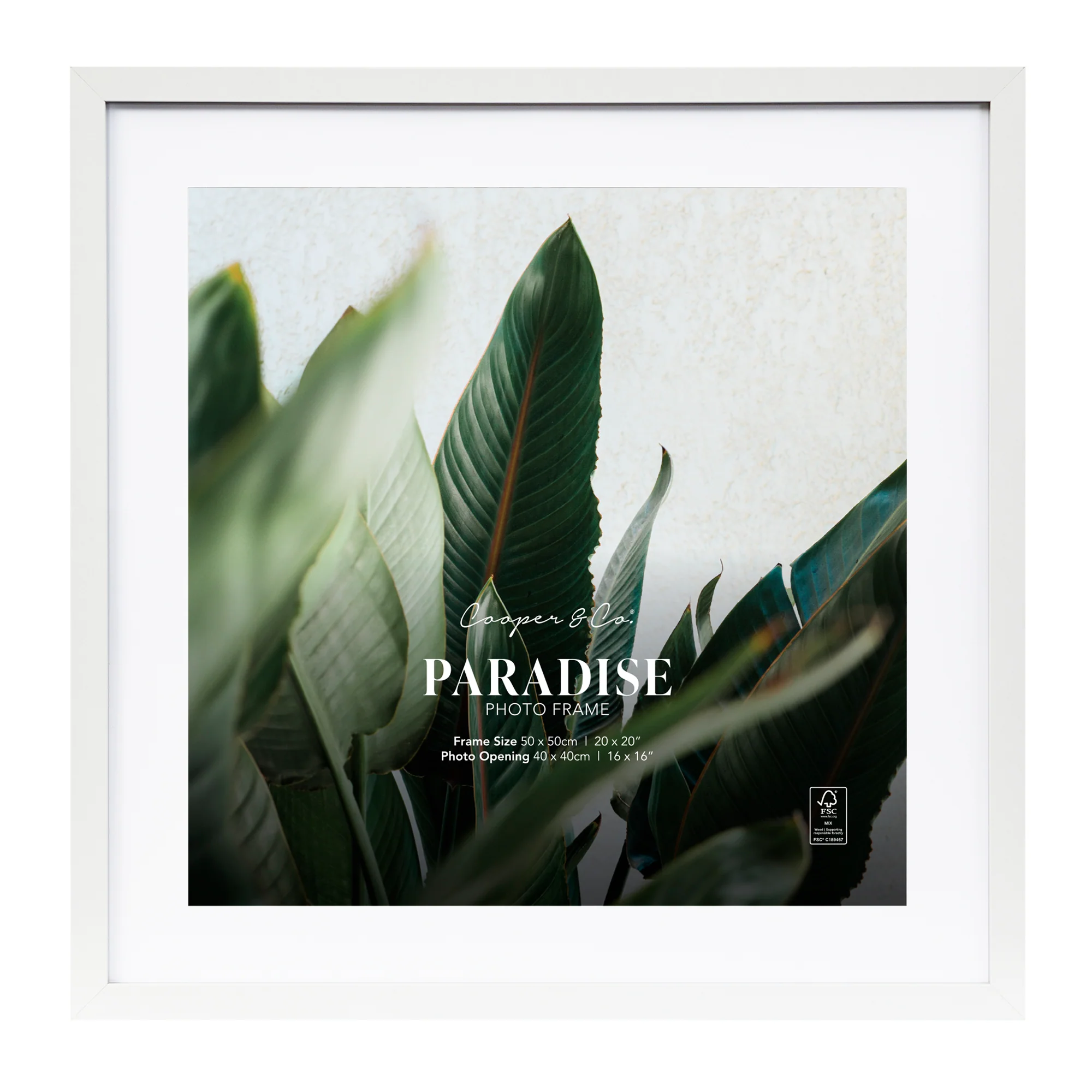 50x50cm Mat to 40x40cm Premium Paradise Wooden Photo Frame - Image 11