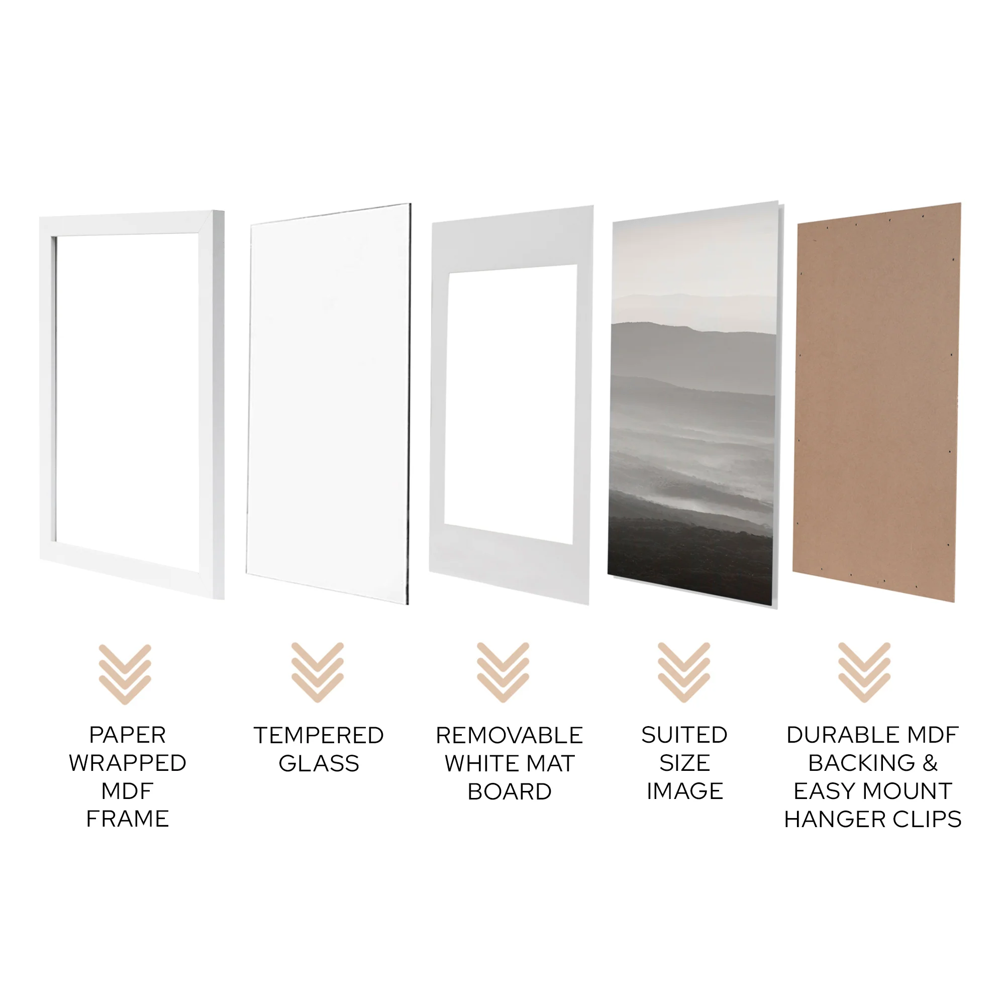 50x50cm Mat to 40x40cm Premium Paradise Wooden Photo Frame - Image 16