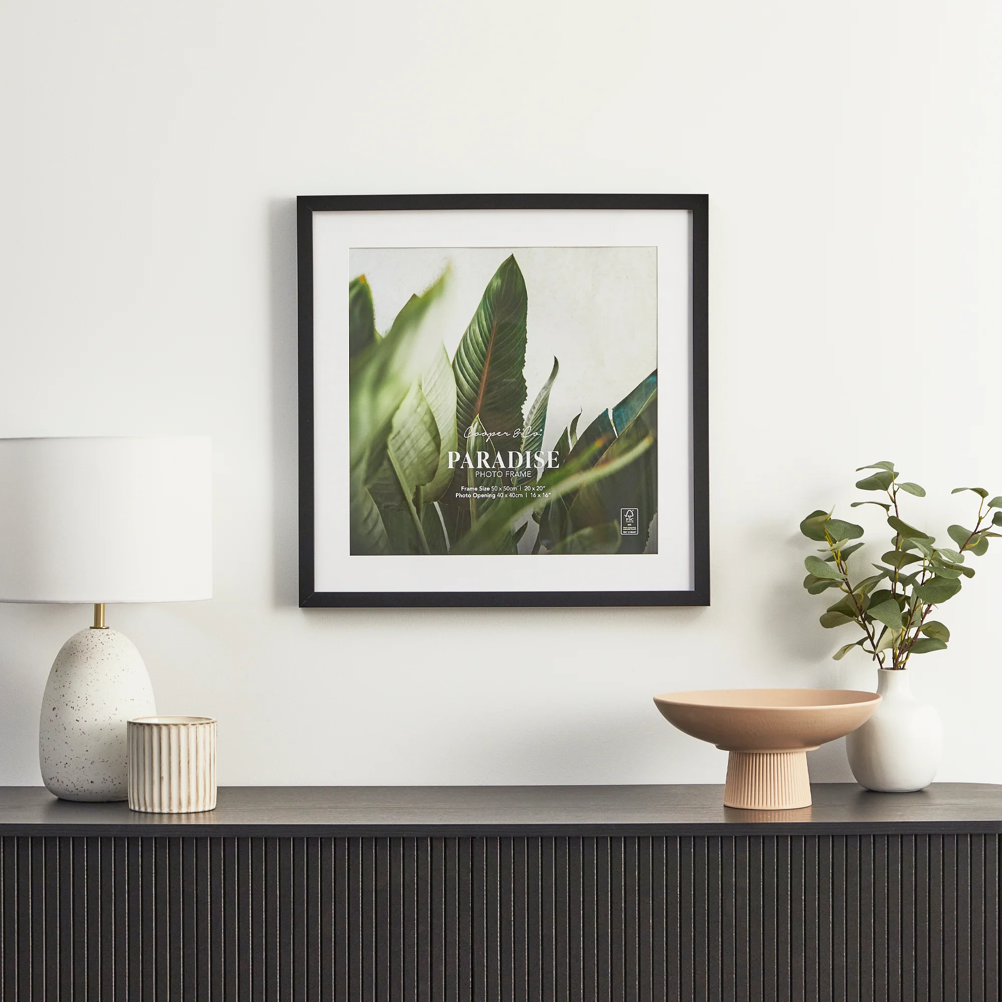 50x50cm Mat to 40x40cm Premium Paradise Wooden Photo Frame - Image 2