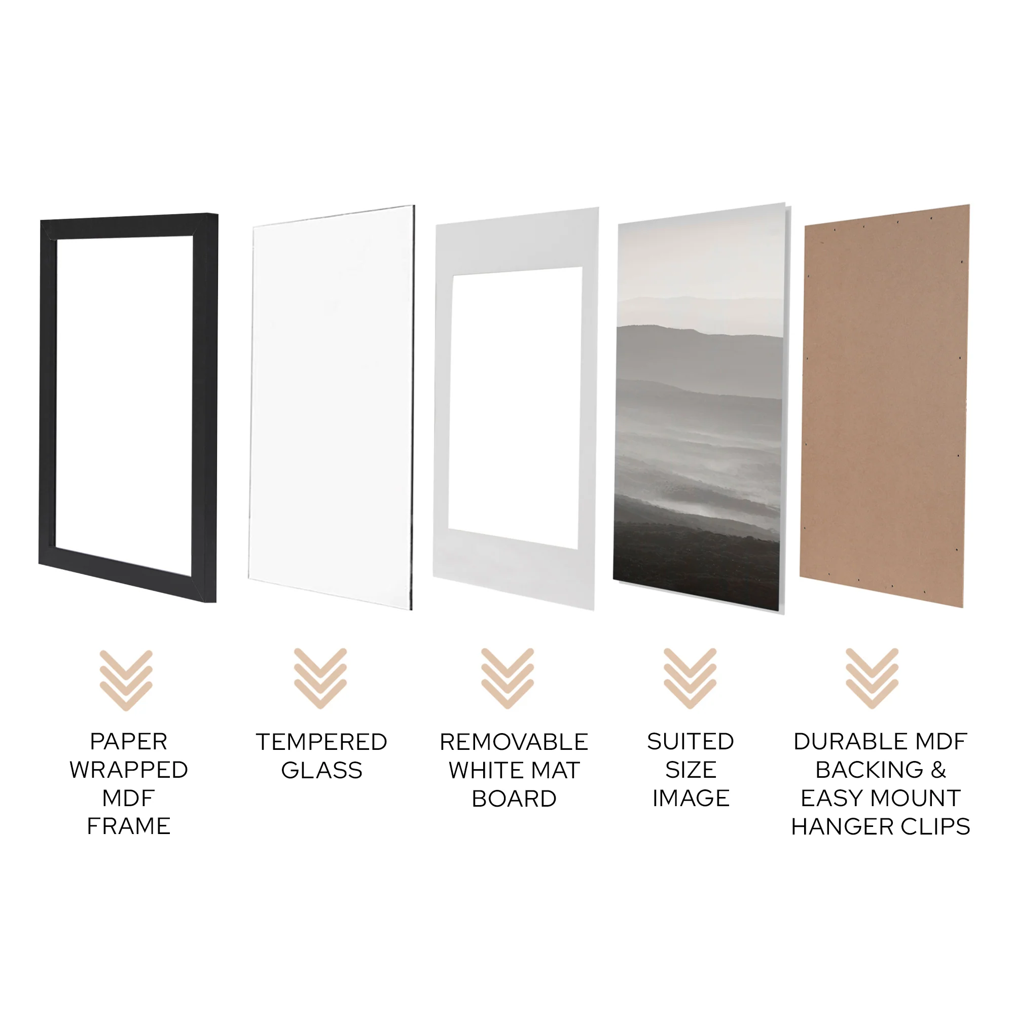 50x50cm Mat to 40x40cm Premium Paradise Wooden Photo Frame - Image 6