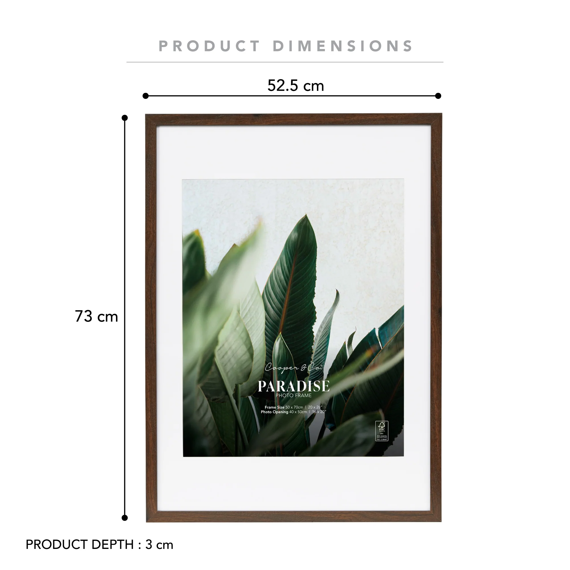 50x70cm Mat to 40x50cm Premium Paradise Wooden Photo Frame - Image 21