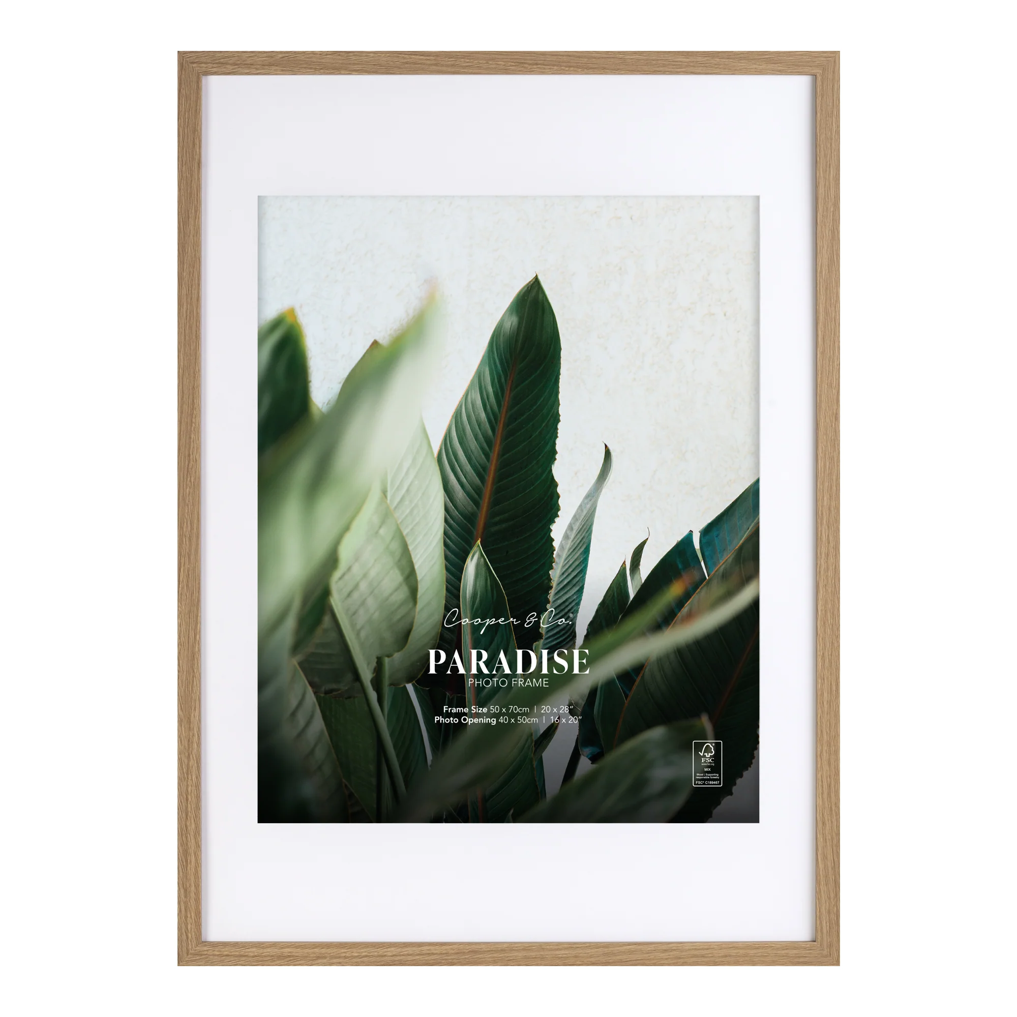 50x70cm Mat to 40x50cm Premium Paradise Wooden Photo Frame - Image 8
