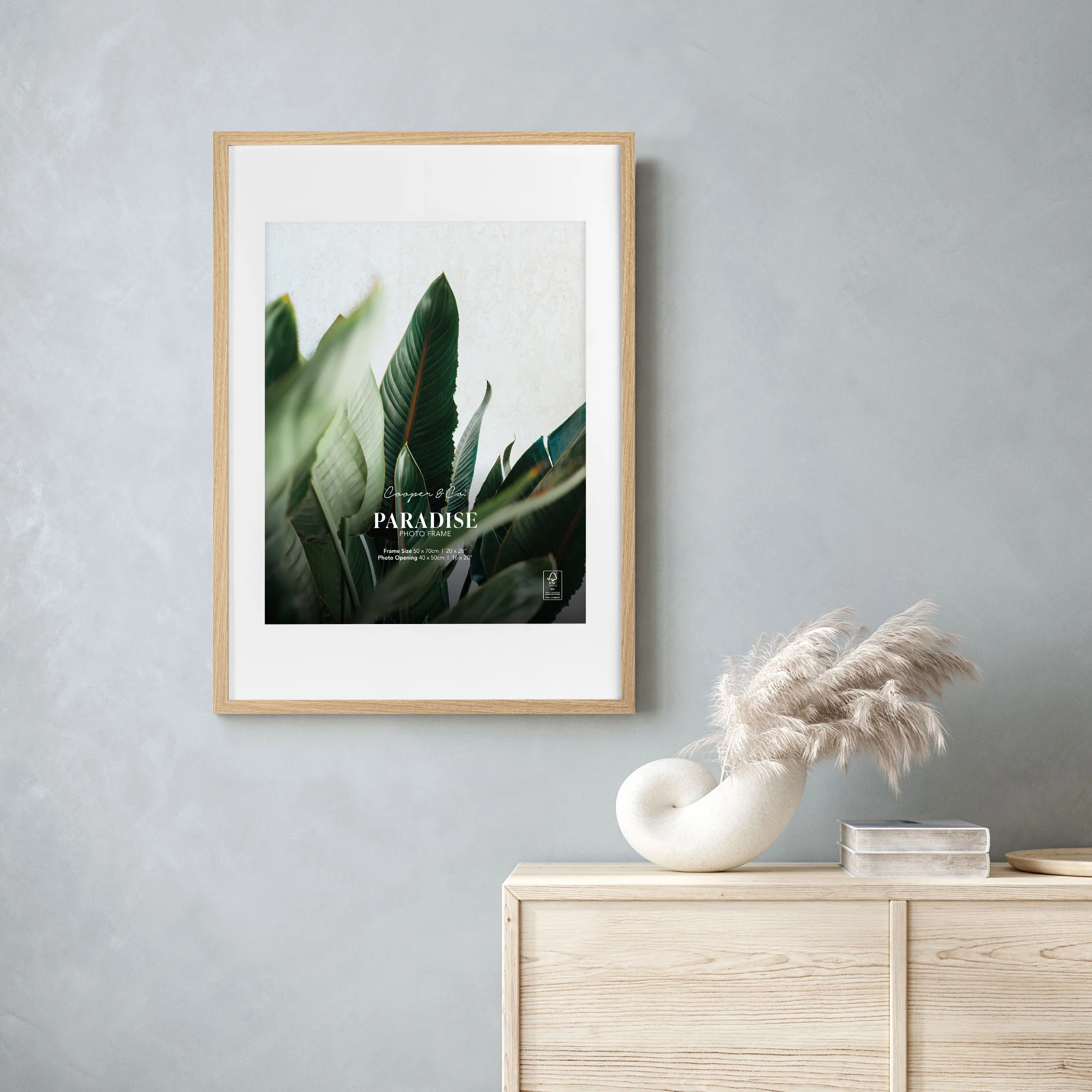 50x70cm Mat to 40x50cm Premium Paradise Wooden Photo Frame - Image 9