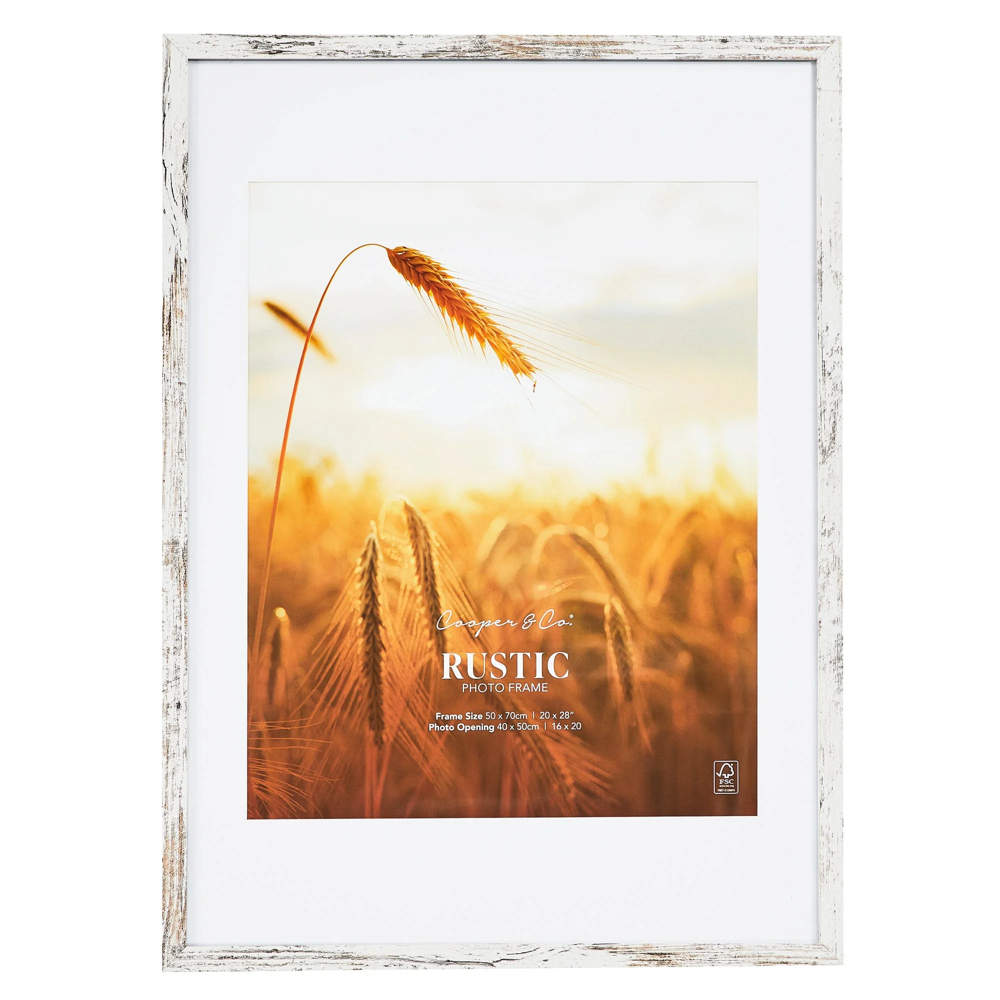 50x70cm Mat to 40x50cm Premium Rustic Wooden Photo Frame - Image 10