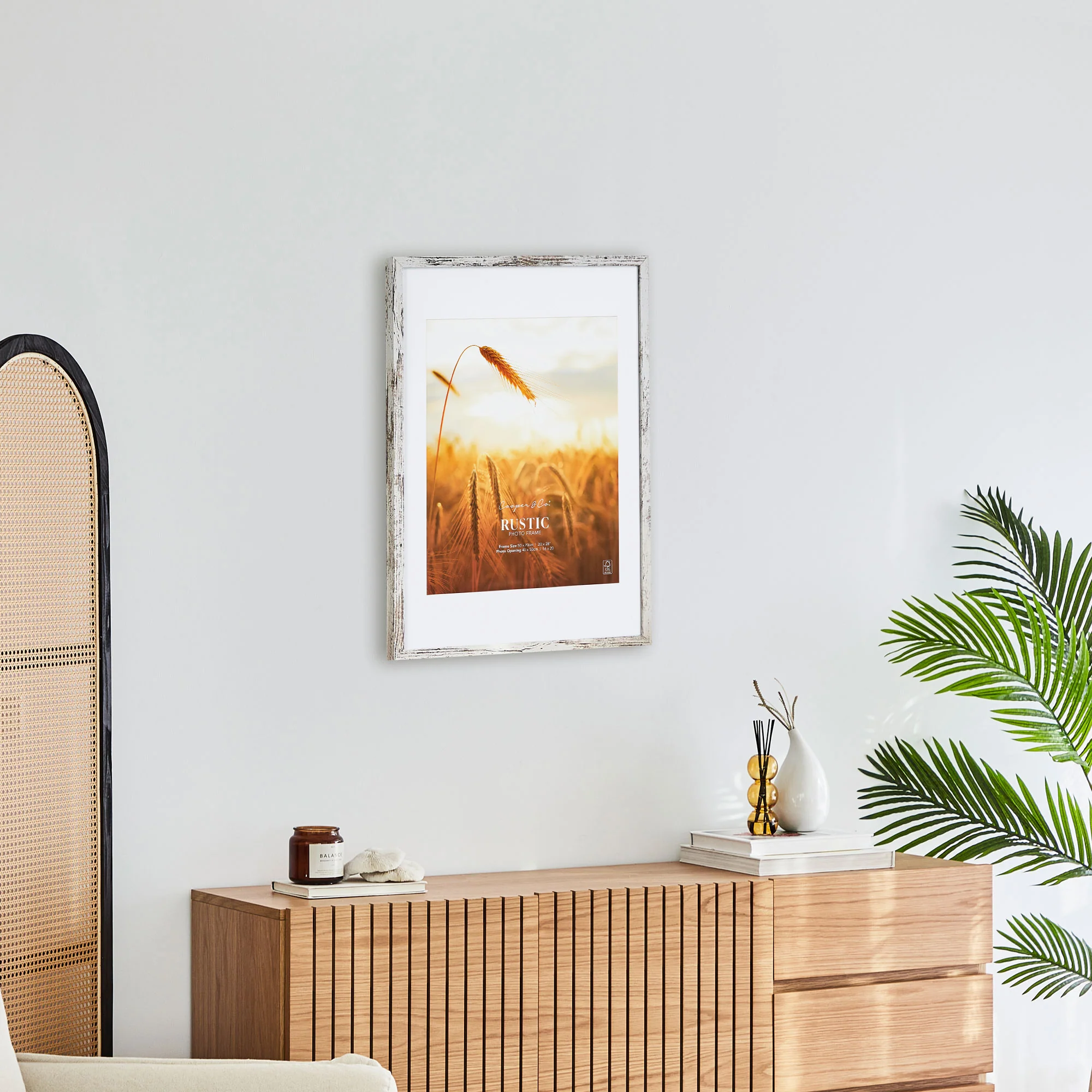 50x70cm Mat to 40x50cm Premium Rustic Wooden Photo Frame - Image 12