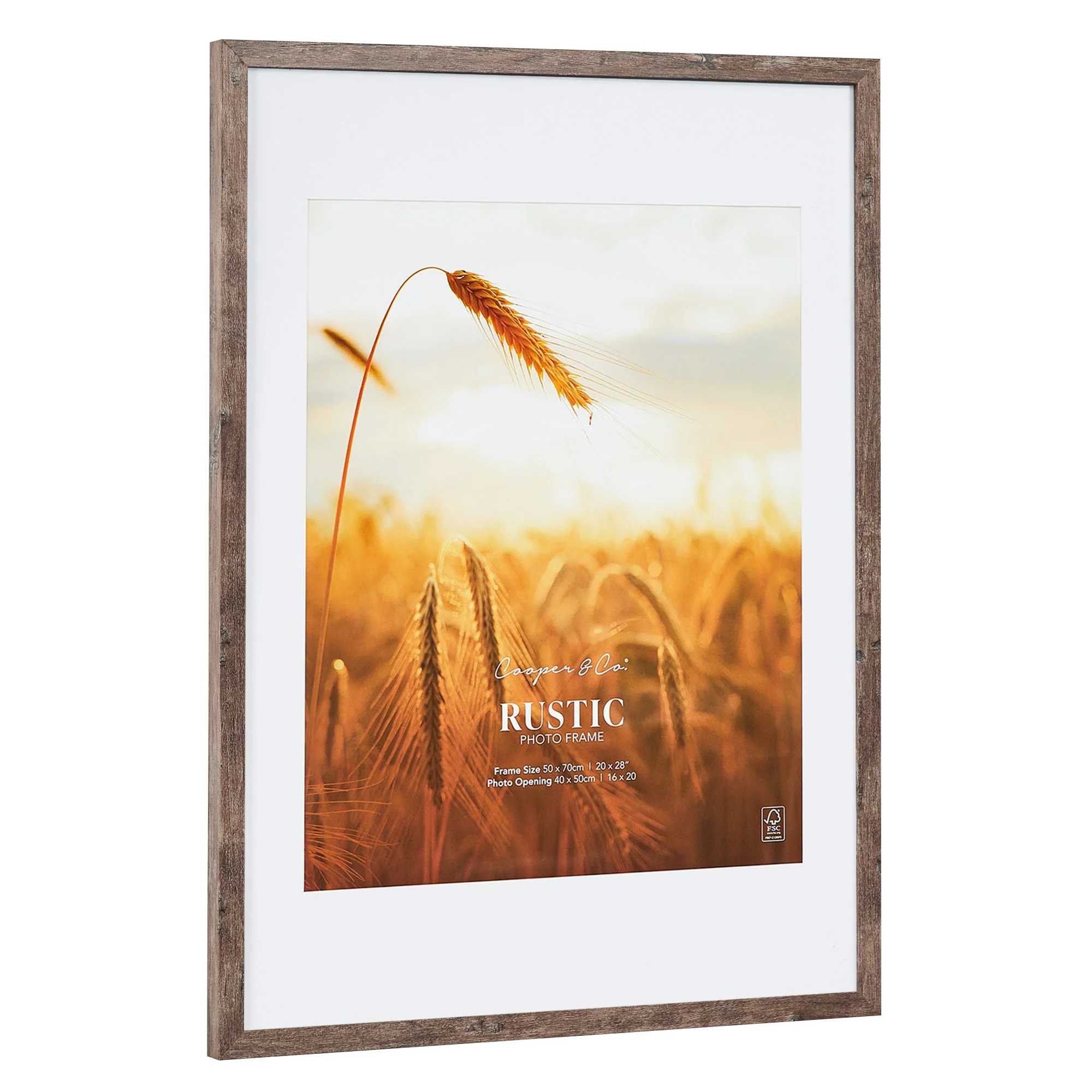 50x70cm Mat to 40x50cm Premium Rustic Wooden Photo Frame - Image 6
