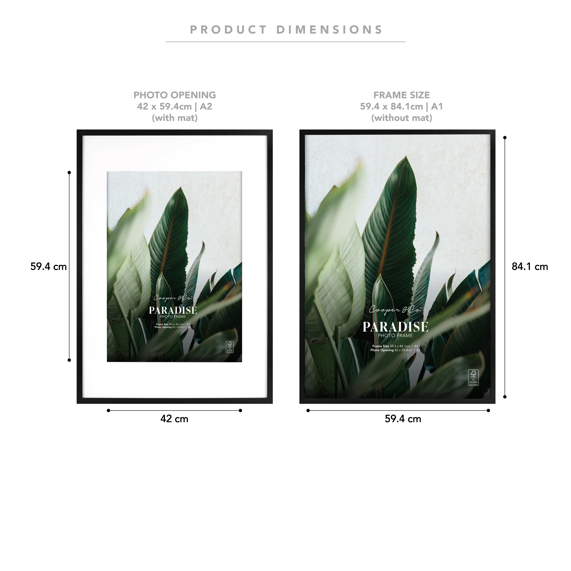 A1 Mat to A2 Premium Paradise Wooden Photo Frame - Image 3