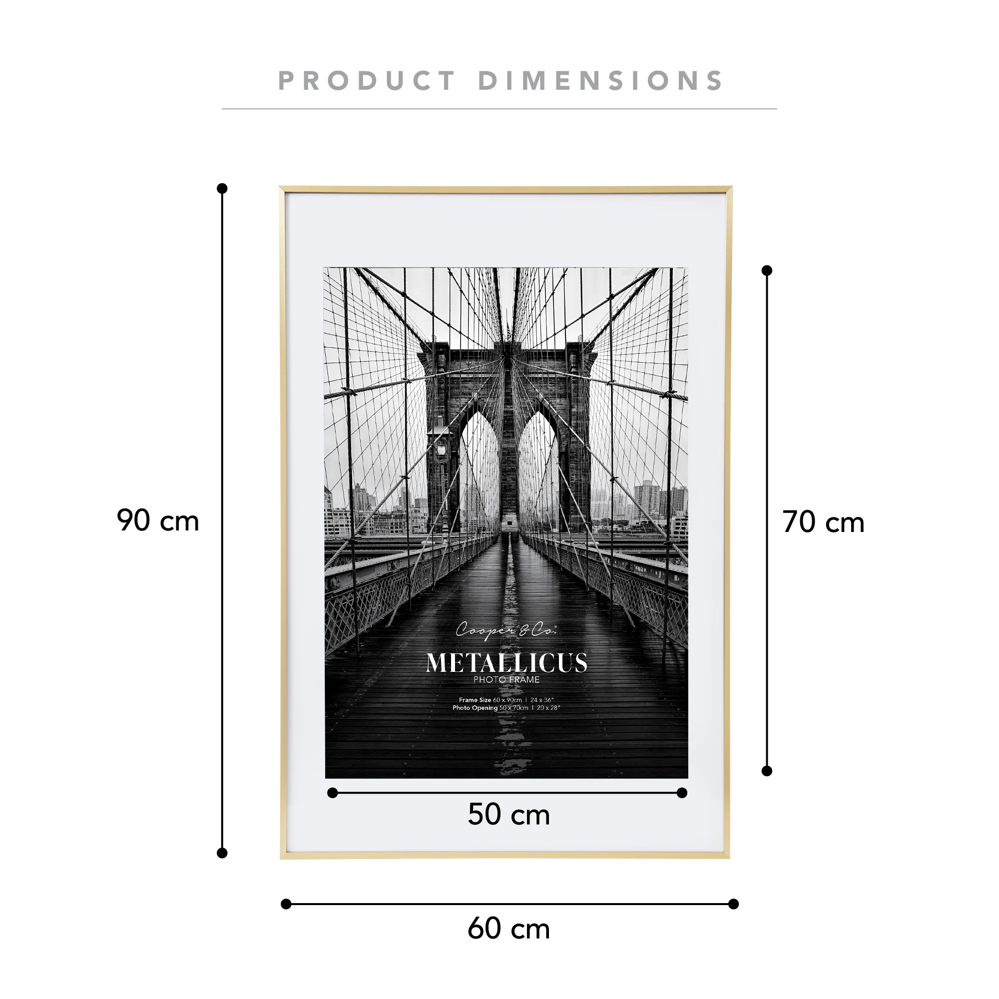 60x90cm Mat to 50x70cm Premium Metal Photo Frame - Image 10