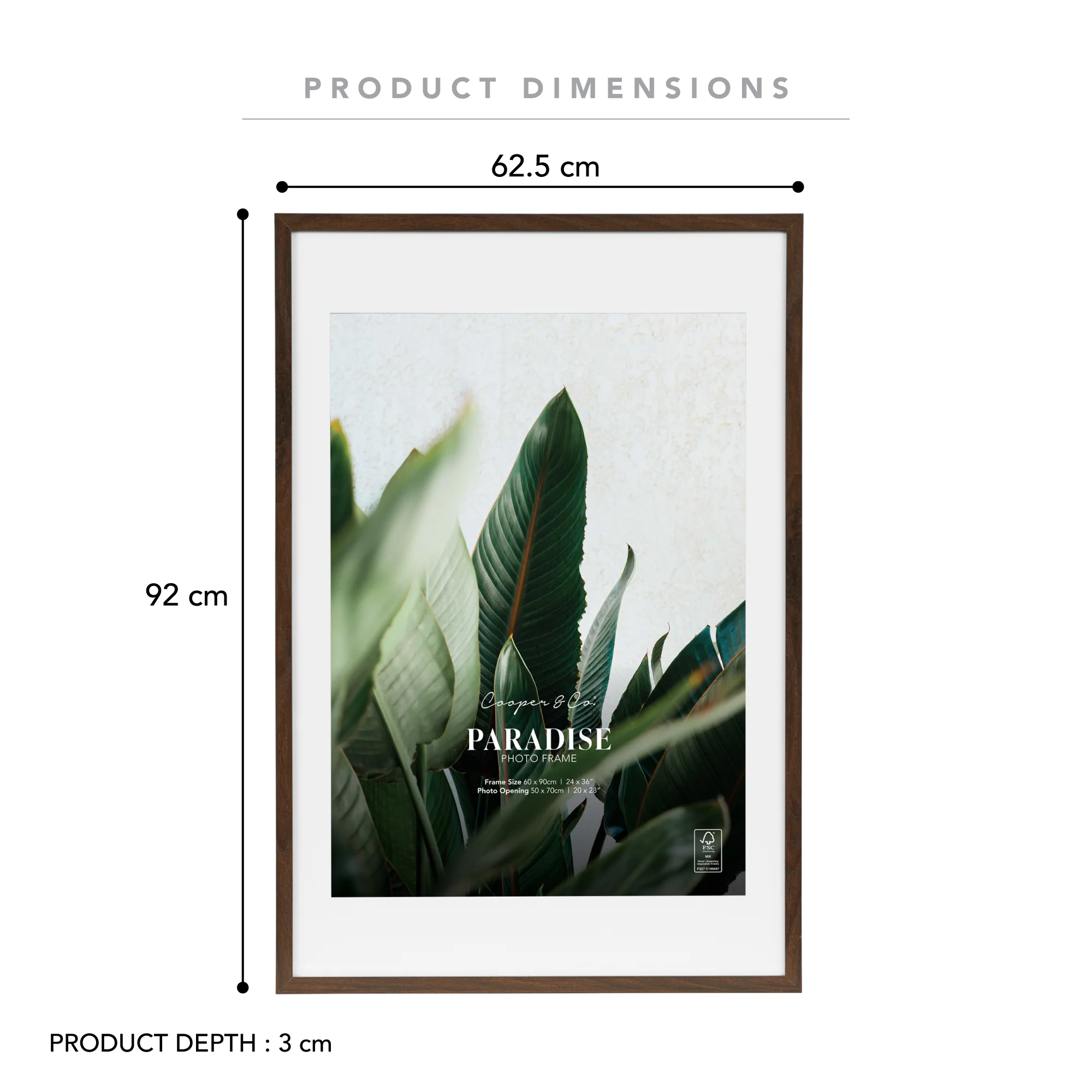 60x90cm Mat to 50x70cm Premium Paradise Wooden Photo Frame - Image 21
