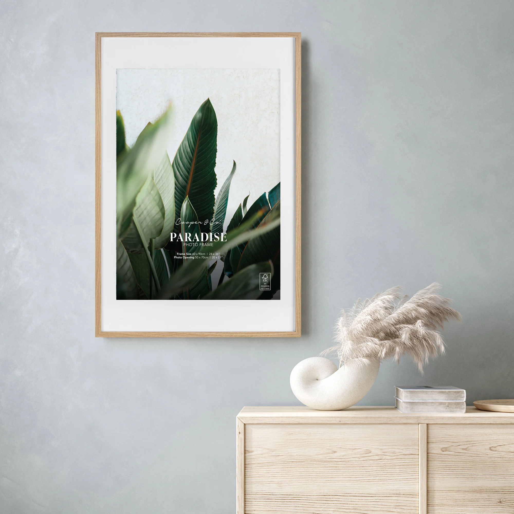60x90cm Mat to 50x70cm Premium Paradise Wooden Photo Frame - Image 8