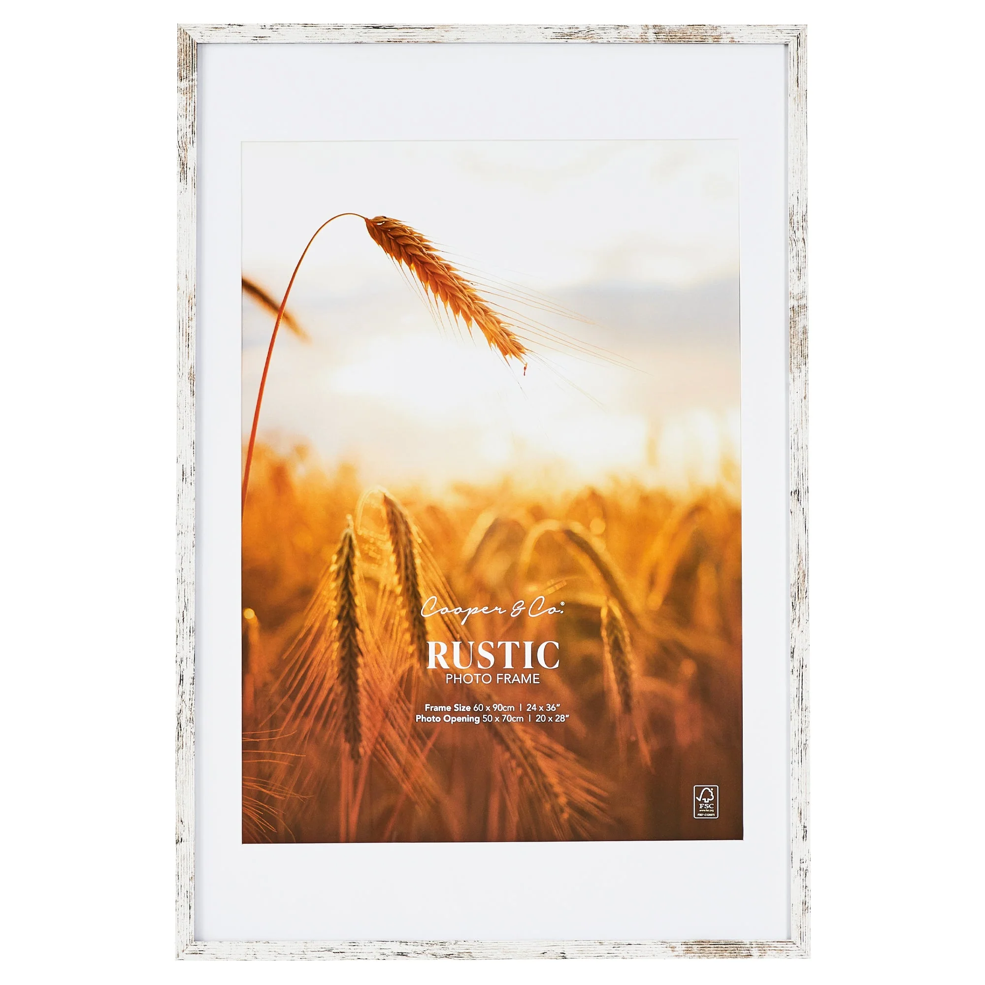 60x90cm Mat to 50x70cm Premium Rustic Wooden Photo Frame - Image 12