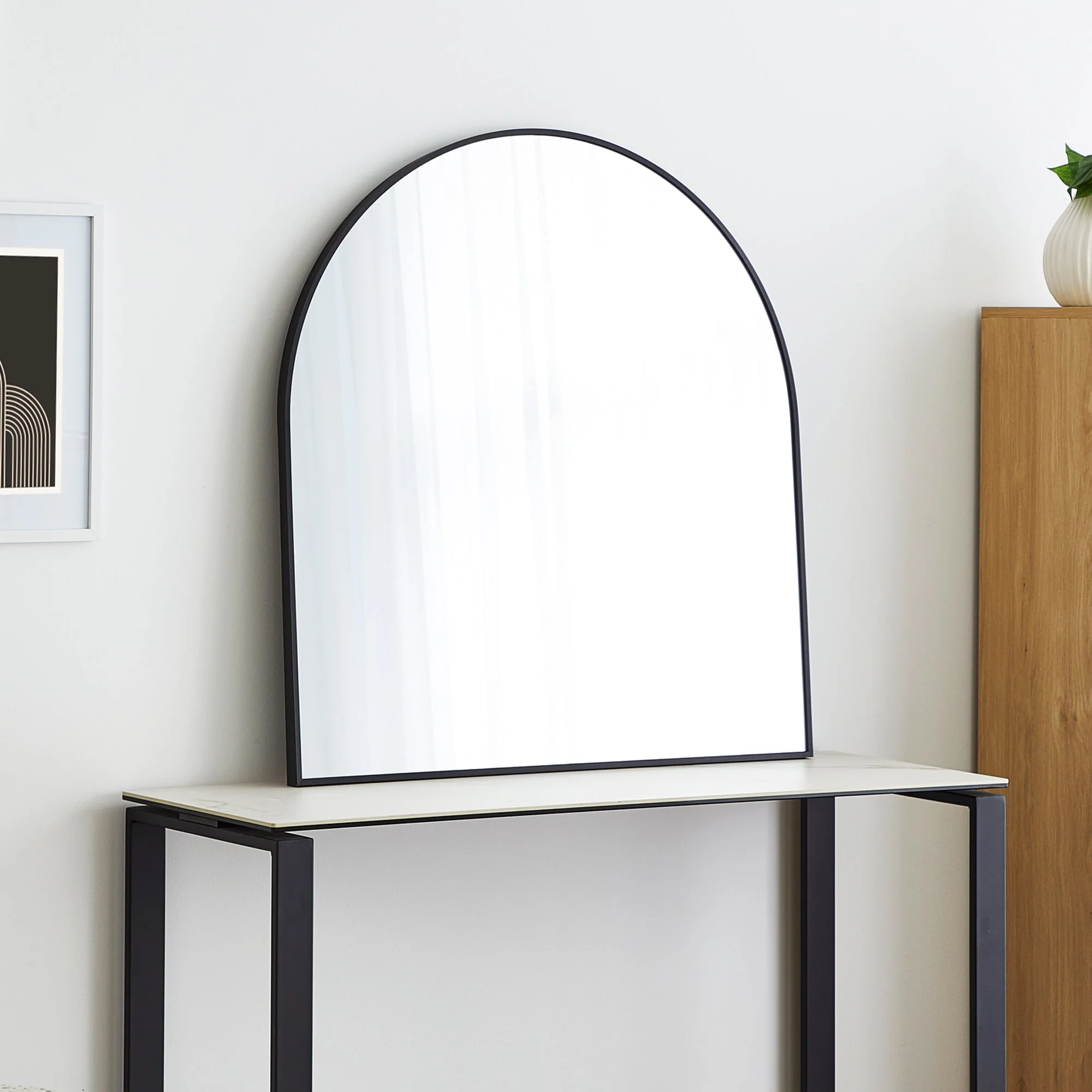 Naomi 85cm Large Arch Mirror Black - Image 4