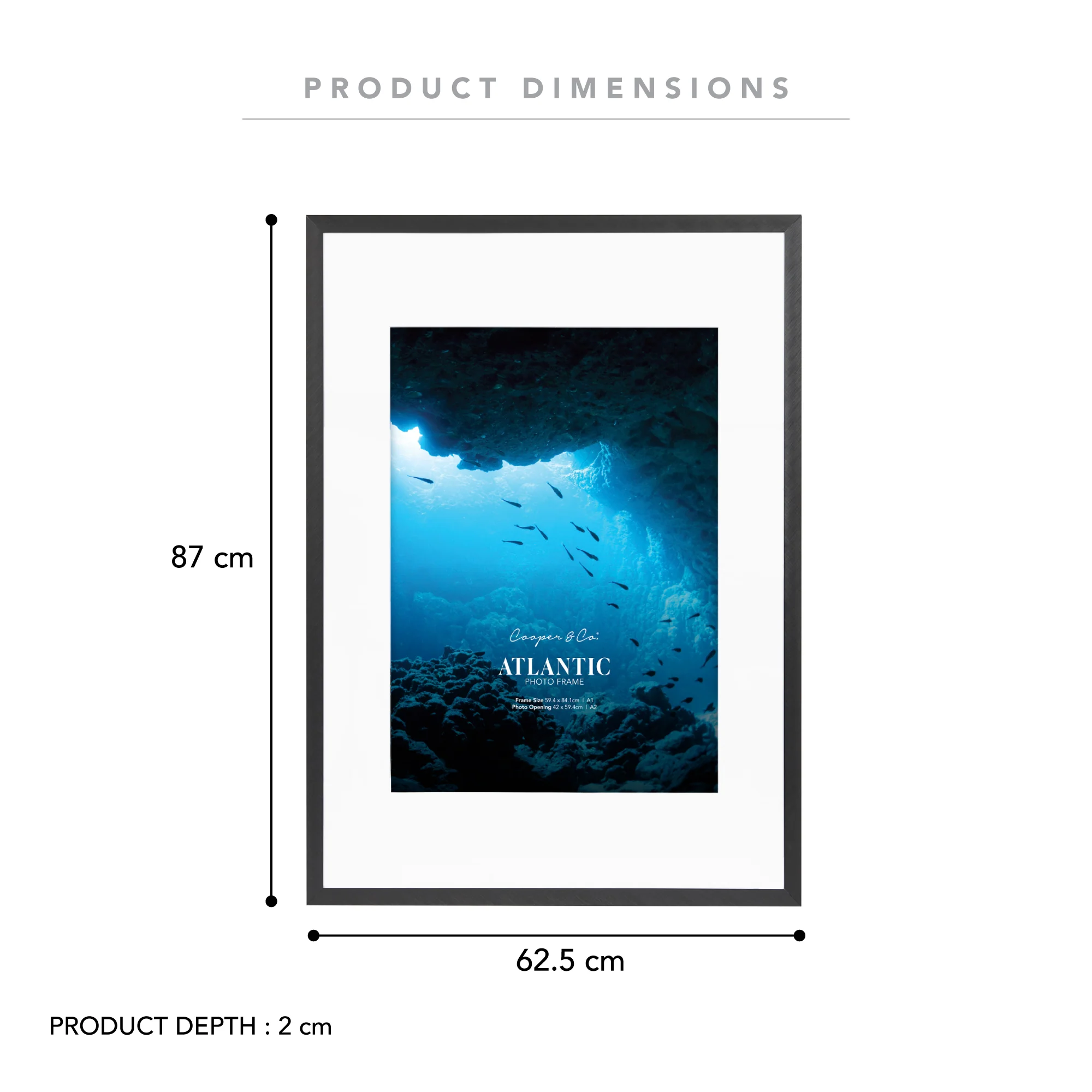 A1 Mat to A2 Boldline Metal Photo Frame - Image 3