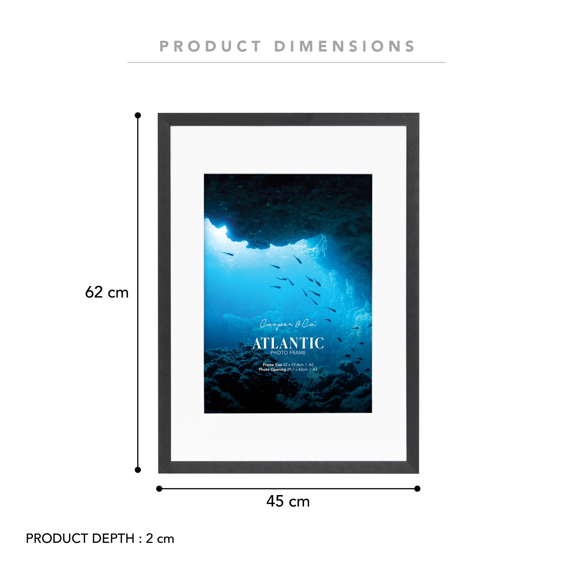 A2 Mat to A3 Boldline Metal Photo Frame - Image 3
