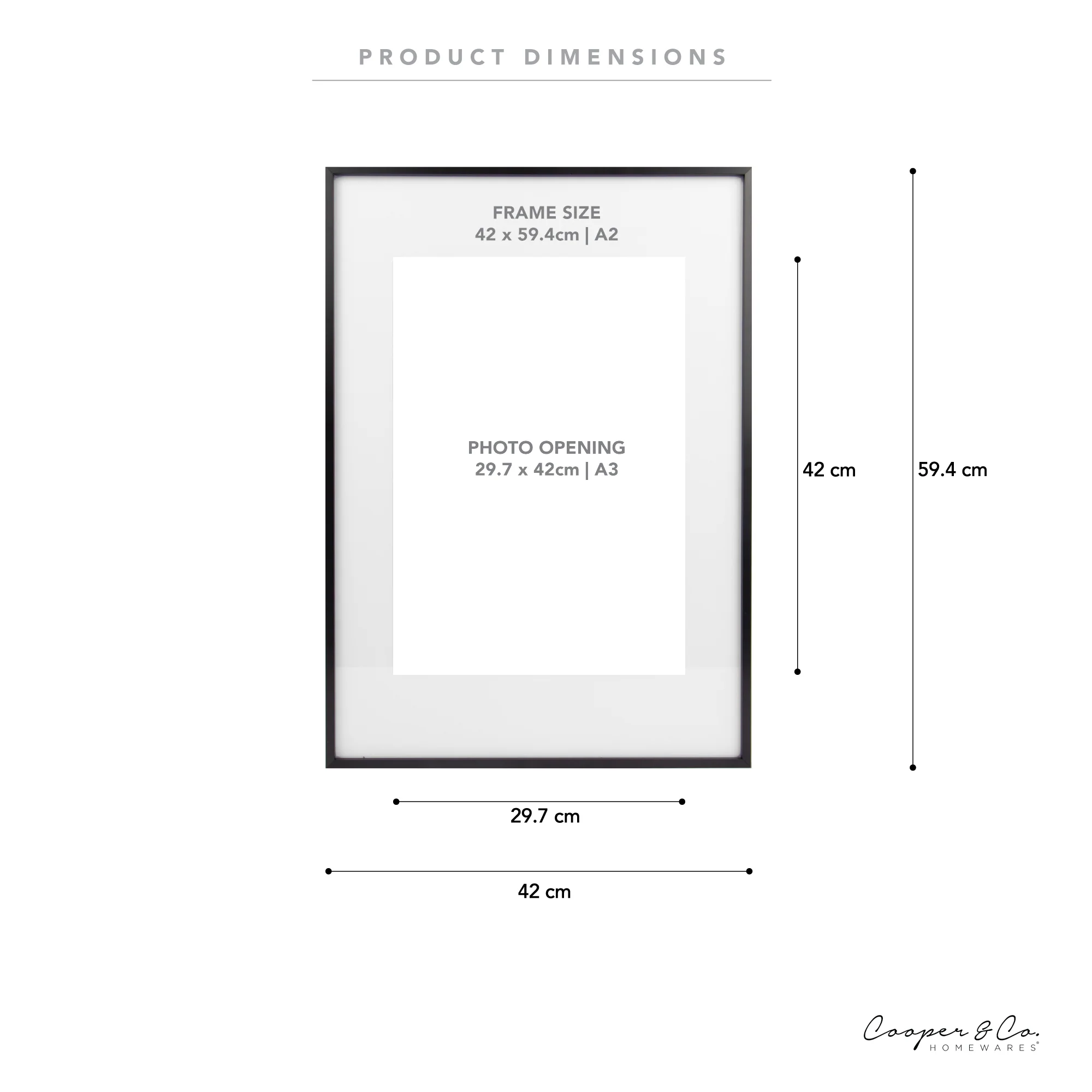 A2 Mat to A3 Premium Metal Photo Frame - Image 3