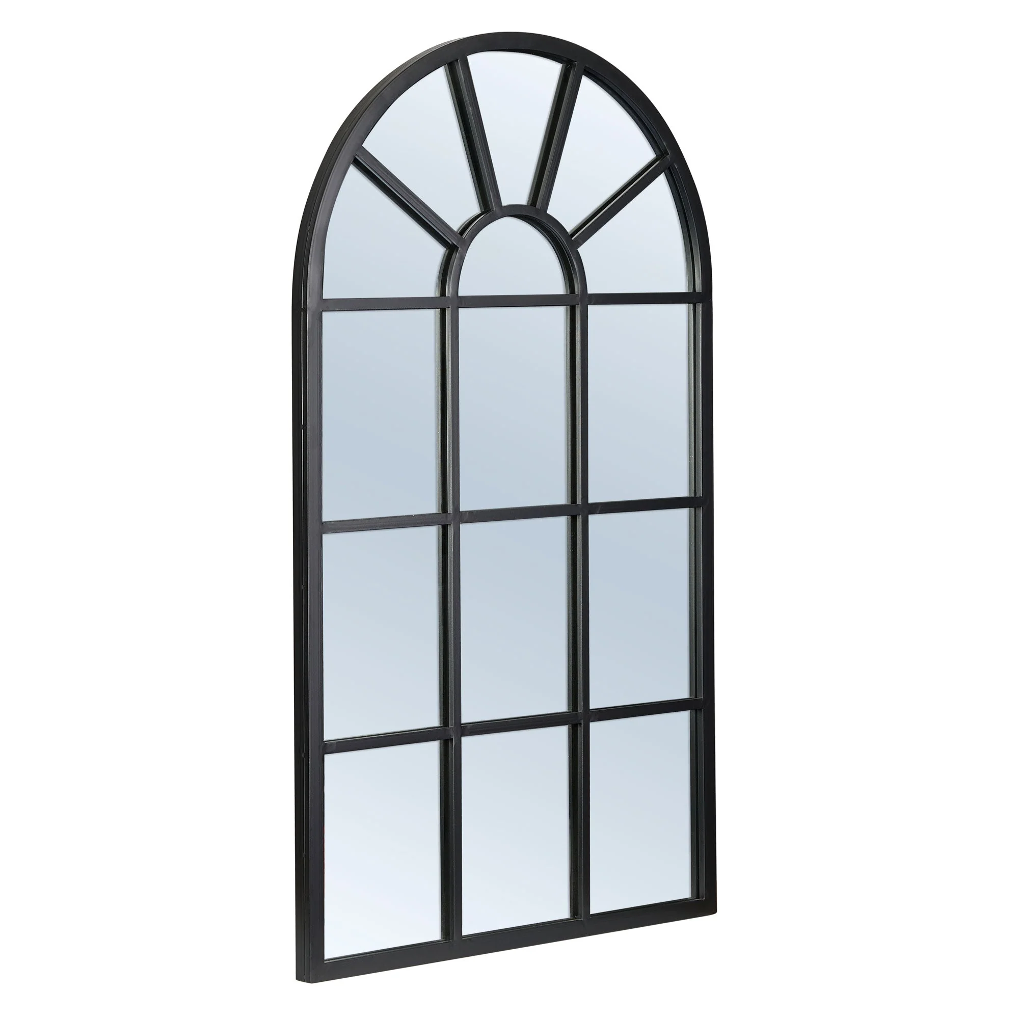Abbey 105cm Arch Iron Indoor Outdoor Mirror Black - Image 6