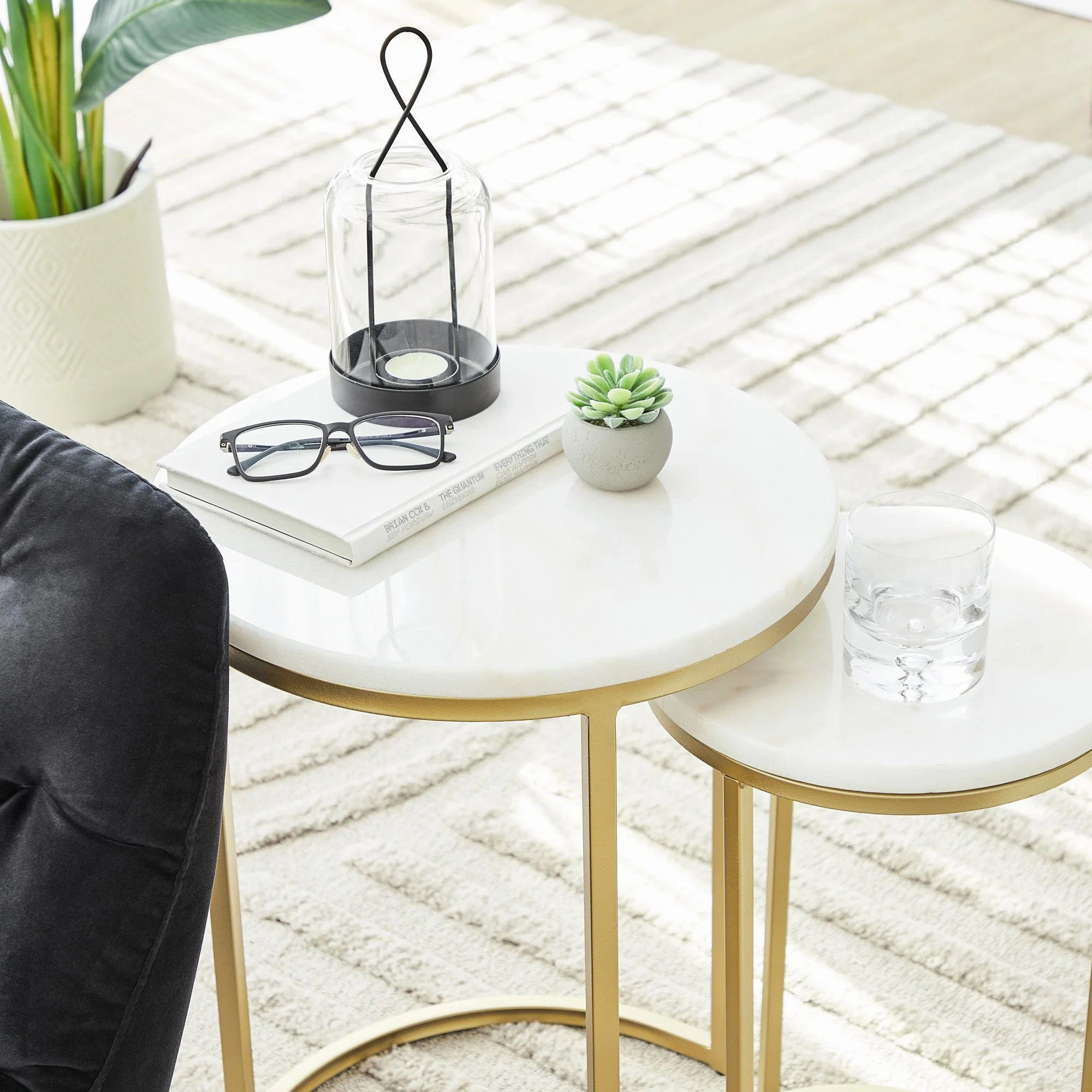 Ada Marble Nested Side Table Gold - Image 2