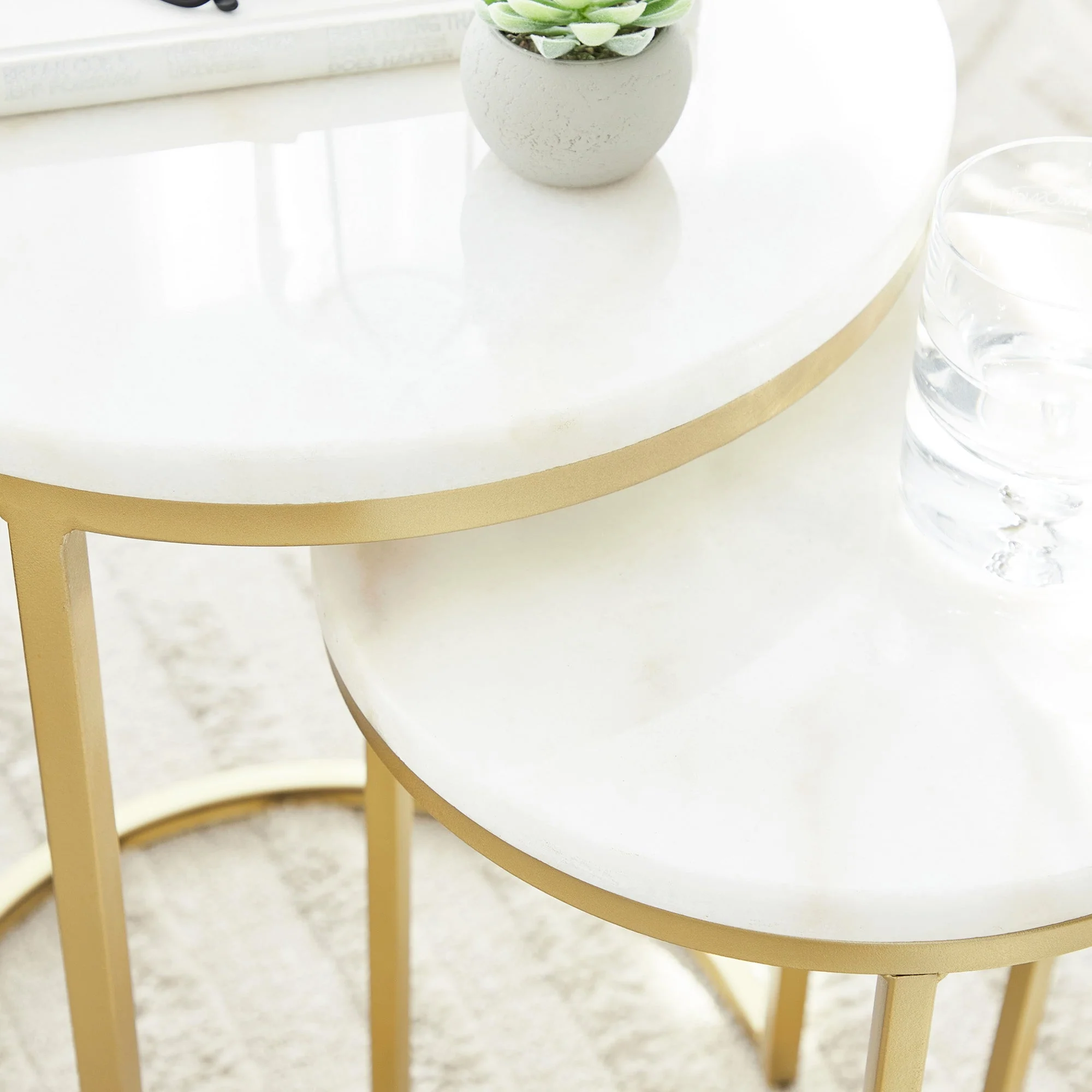 Ada Marble Nested Side Table Gold - Image 7