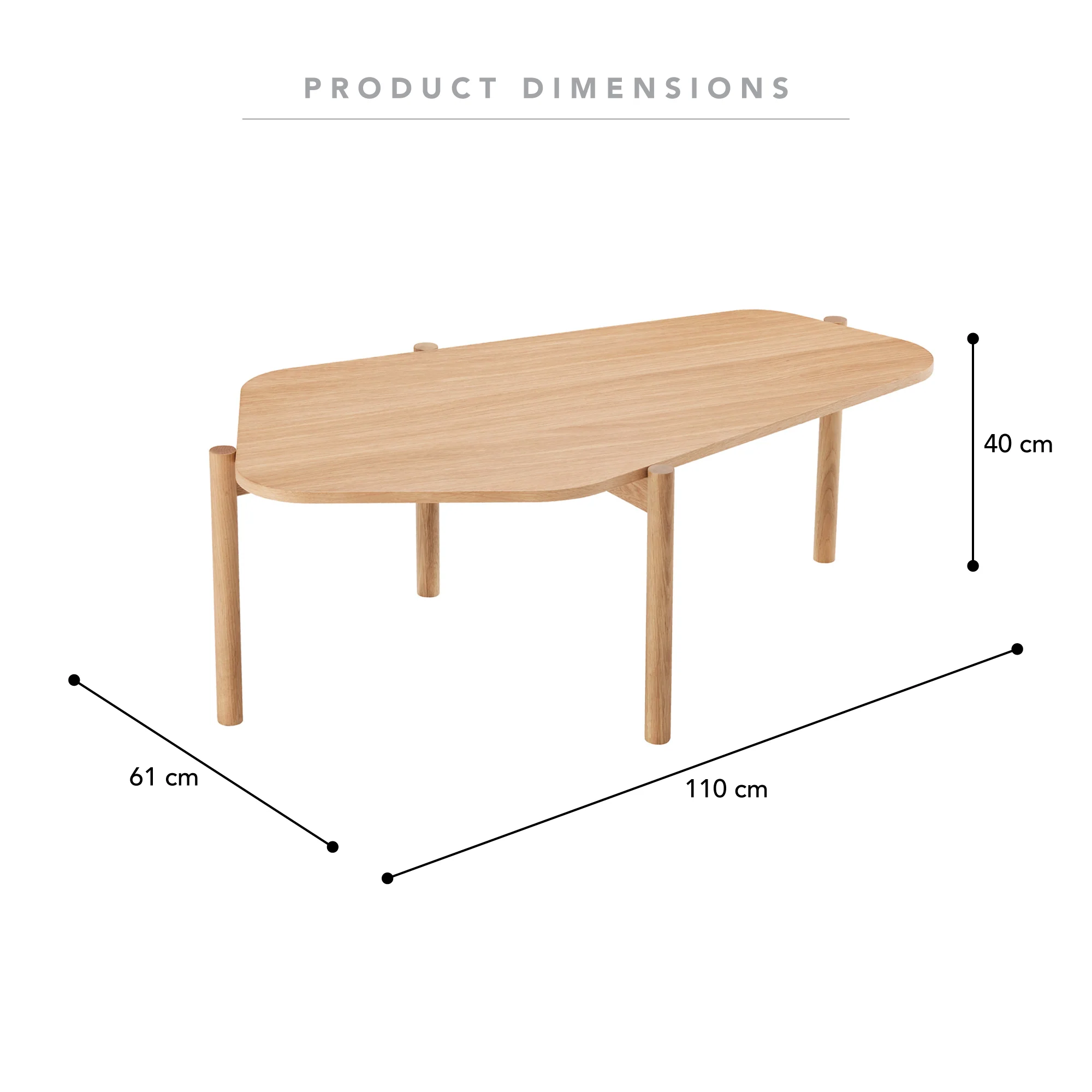 Adelaide Asymetric Coffee Table Oak - Image 3
