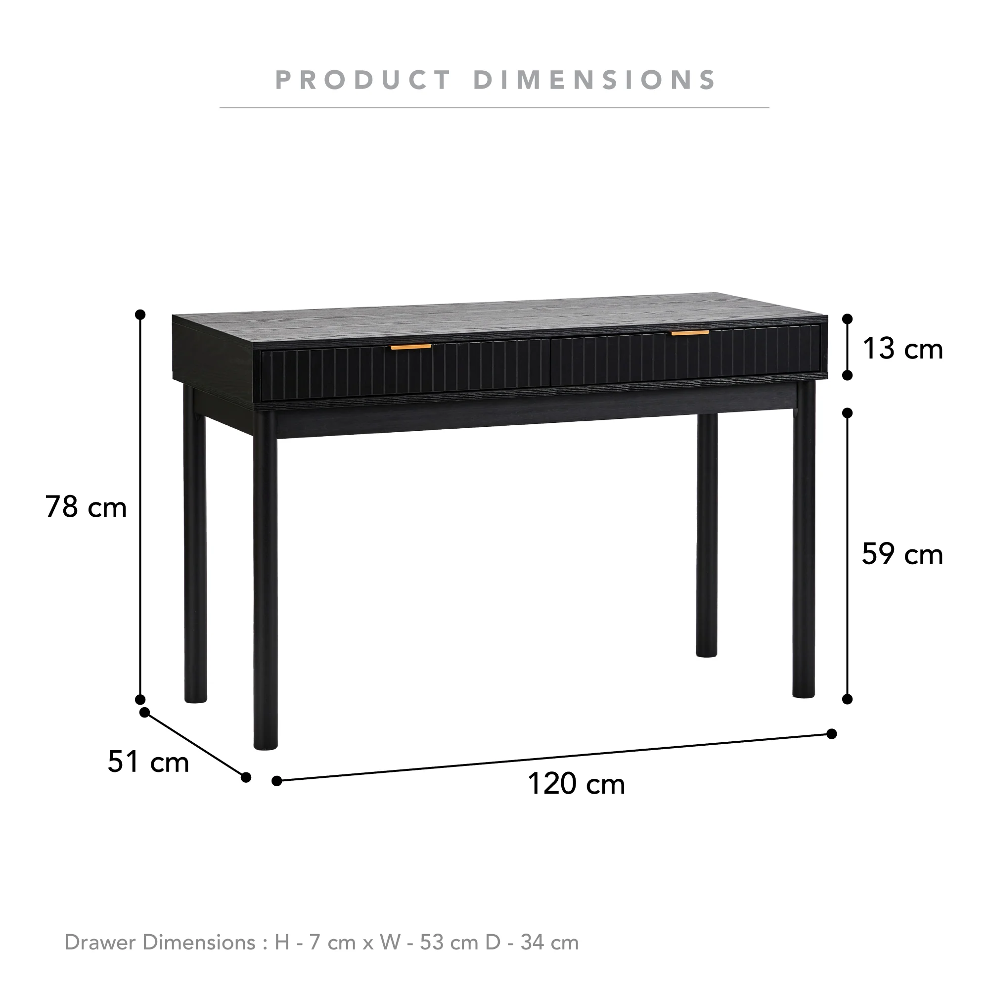 Apia Console Table Black (120cm) - Image 3