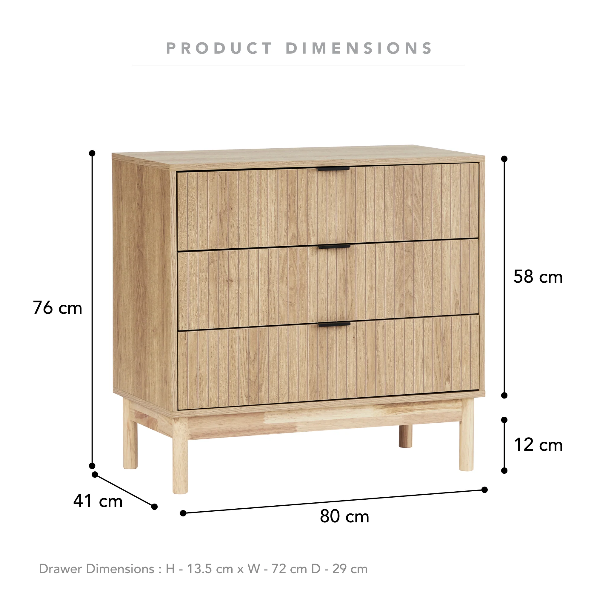 Apia Chest of 3 Drawers Natural - Image 3