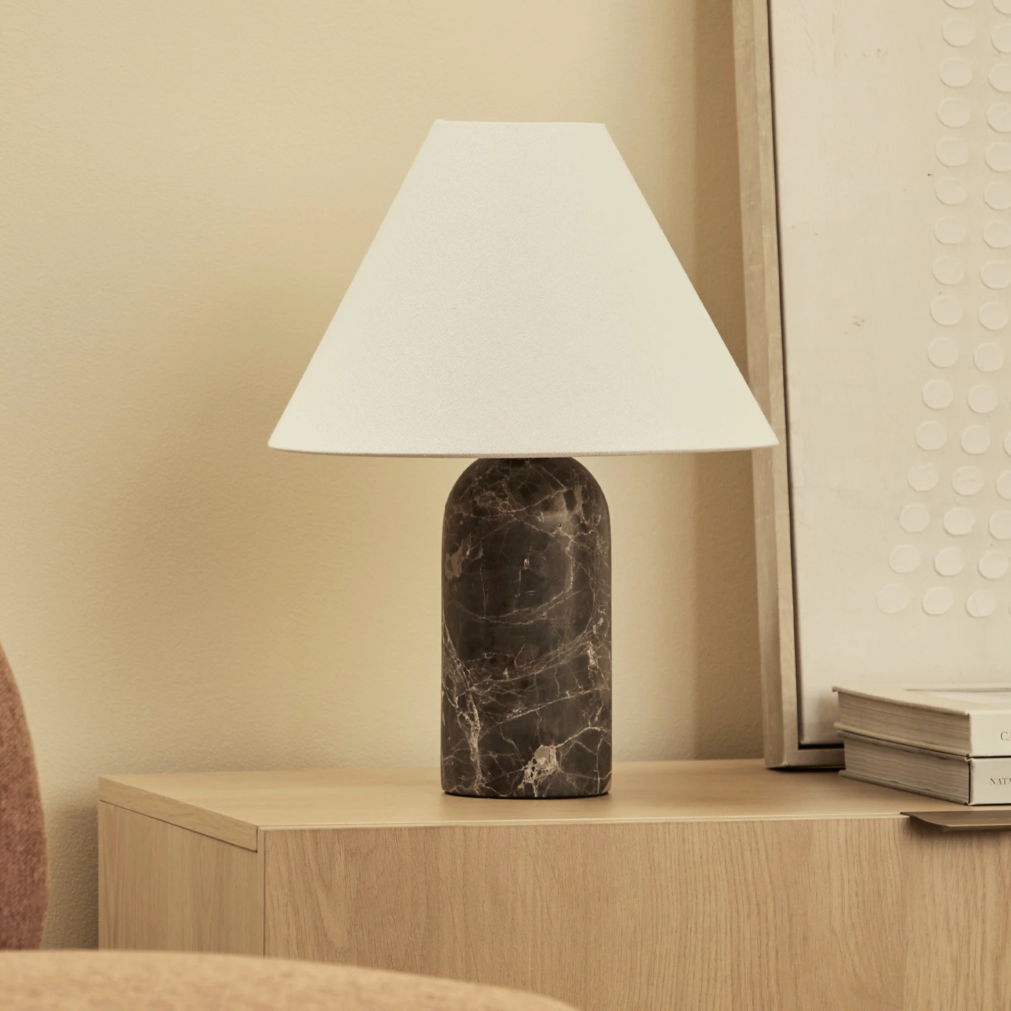 Arabella Marble Table Lamp Cocoa - Image 2