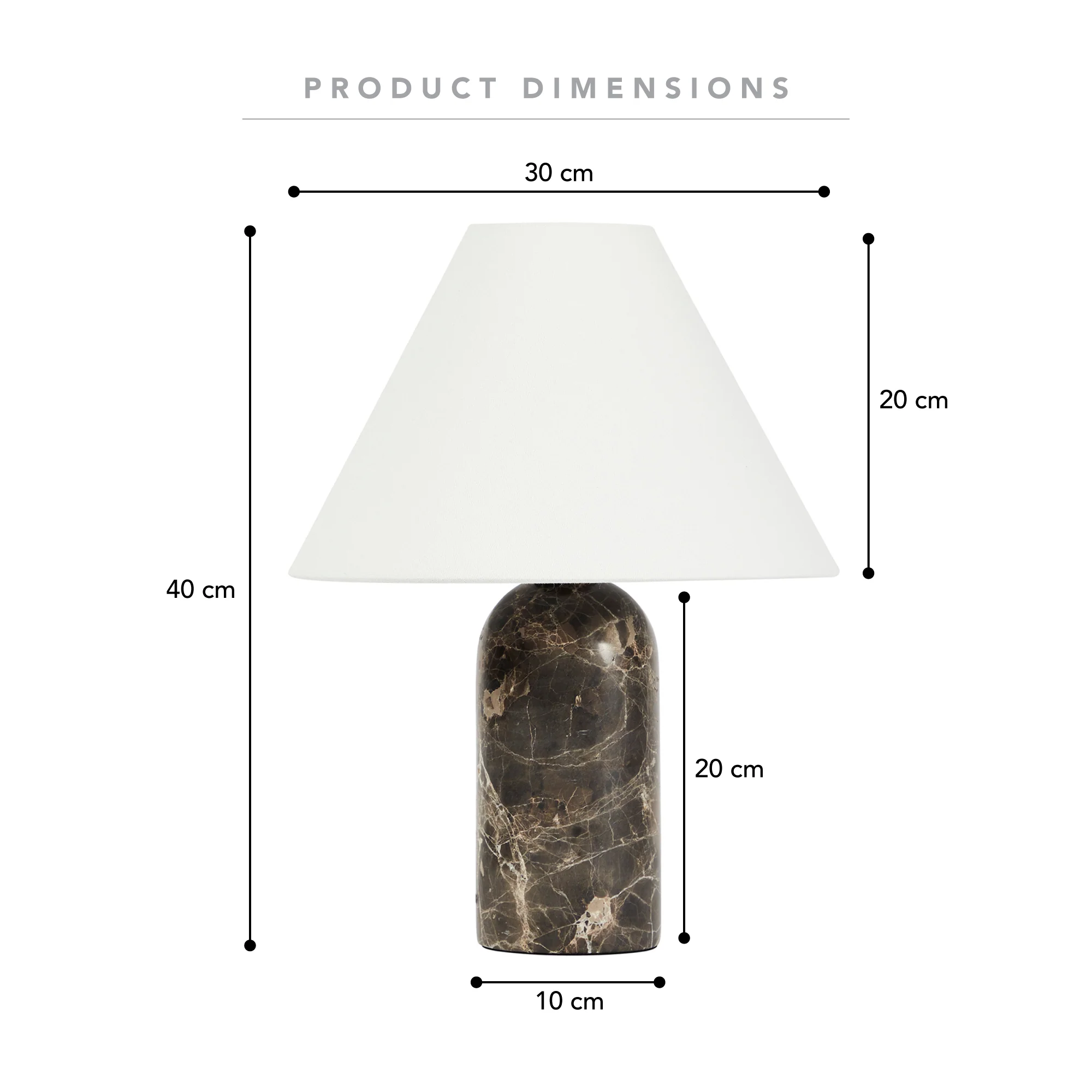 Arabella Marble Table Lamp Cocoa - Image 3