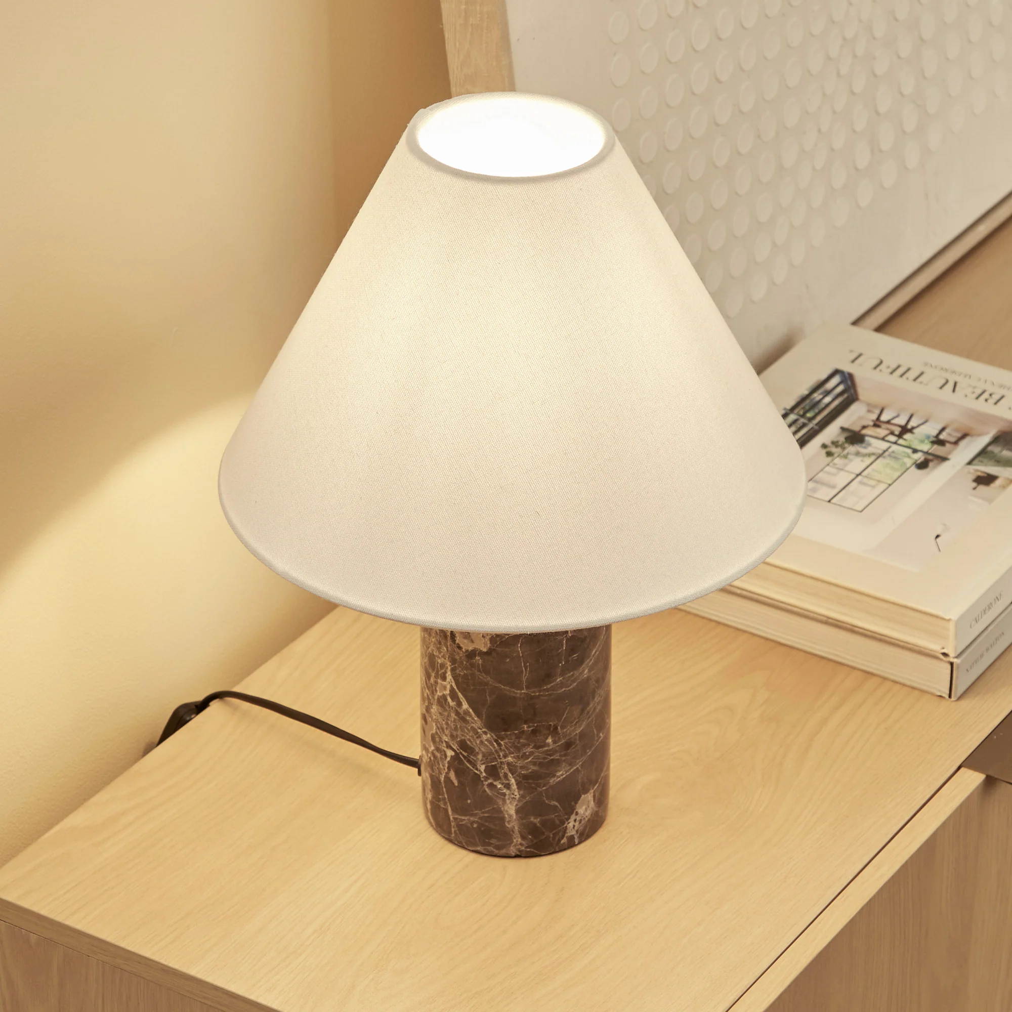 Arabella Marble Table Lamp Cocoa (Set of 2) - Image 6