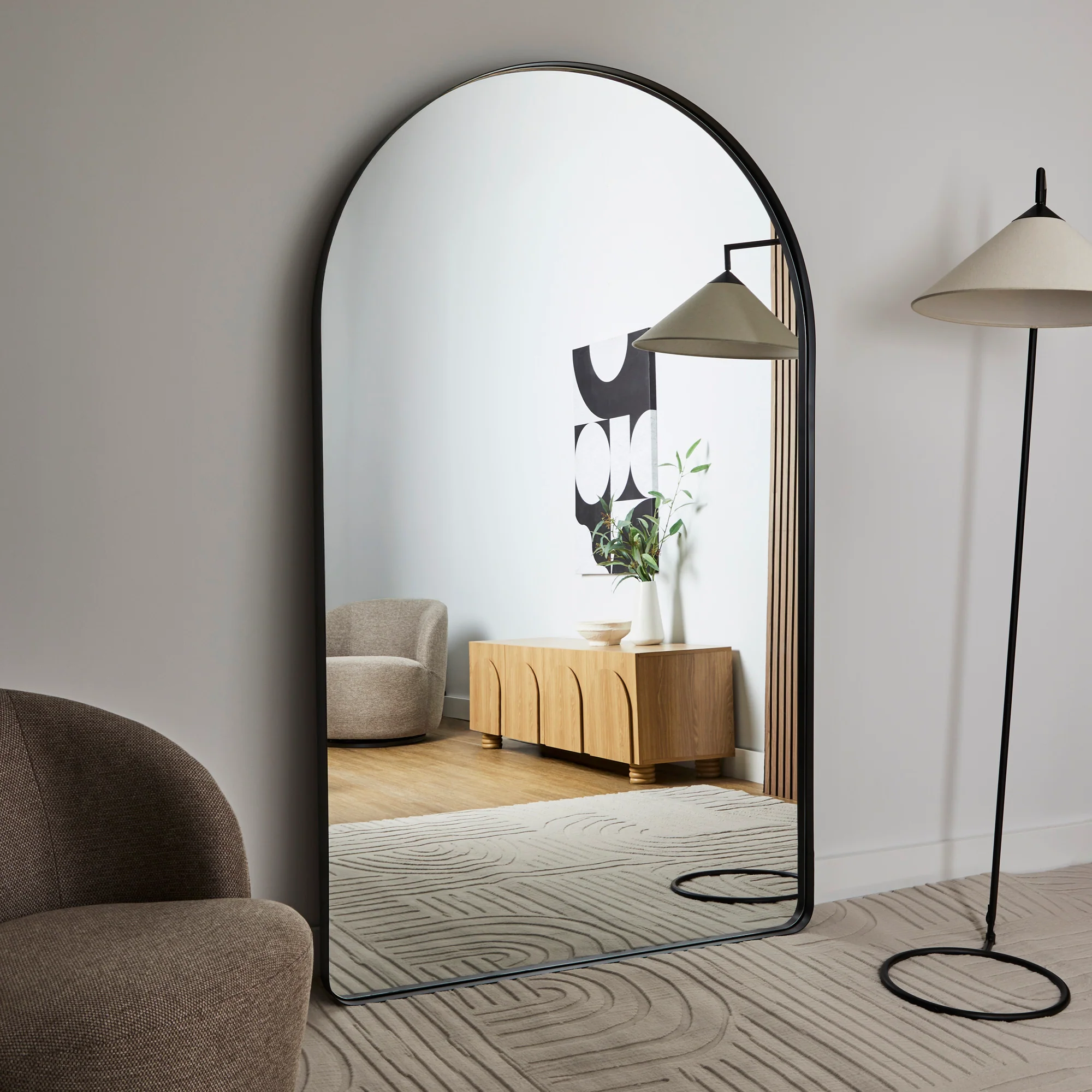 Arden 180cm Arch Mirror Black