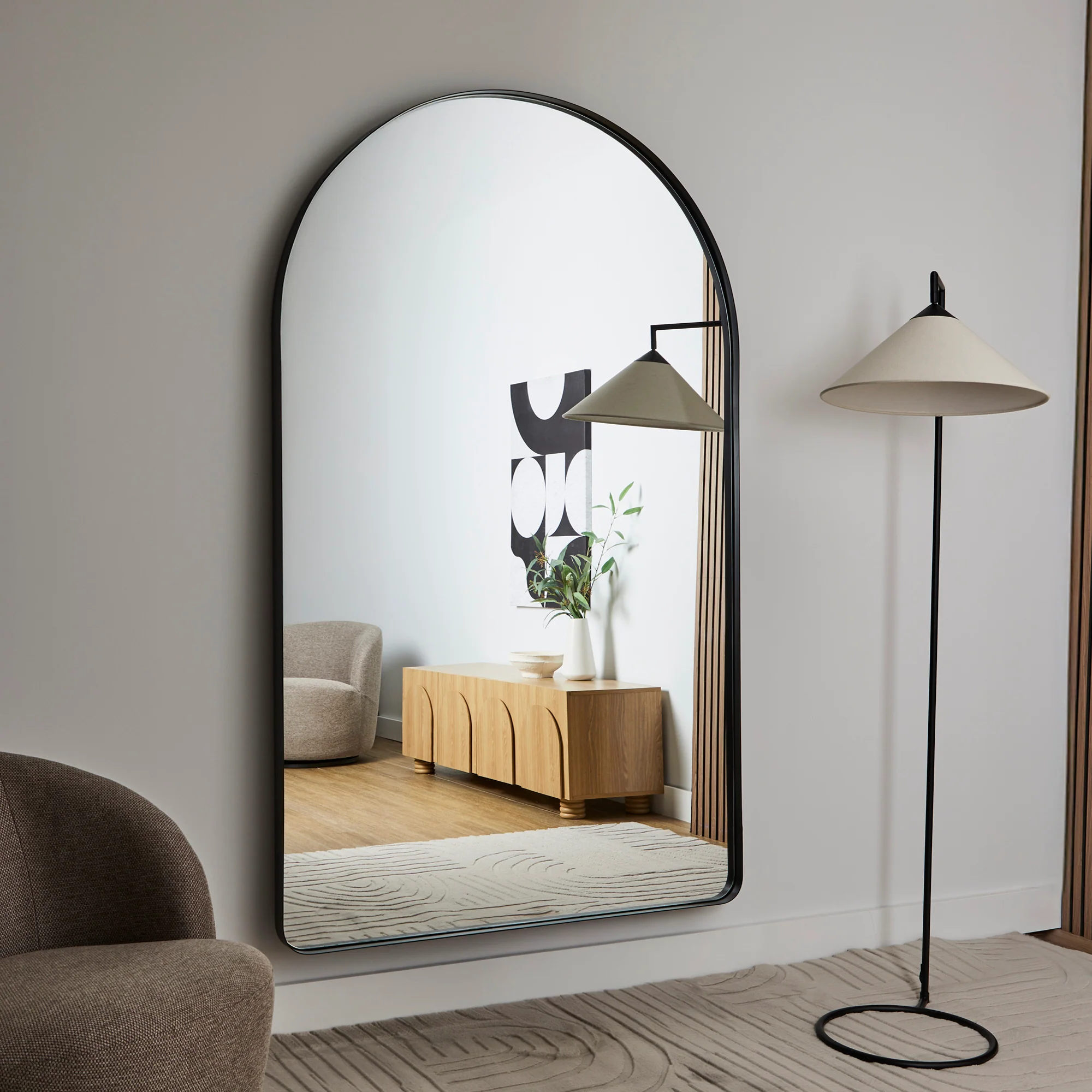 Arden 180cm Arch Mirror Black - Image 4