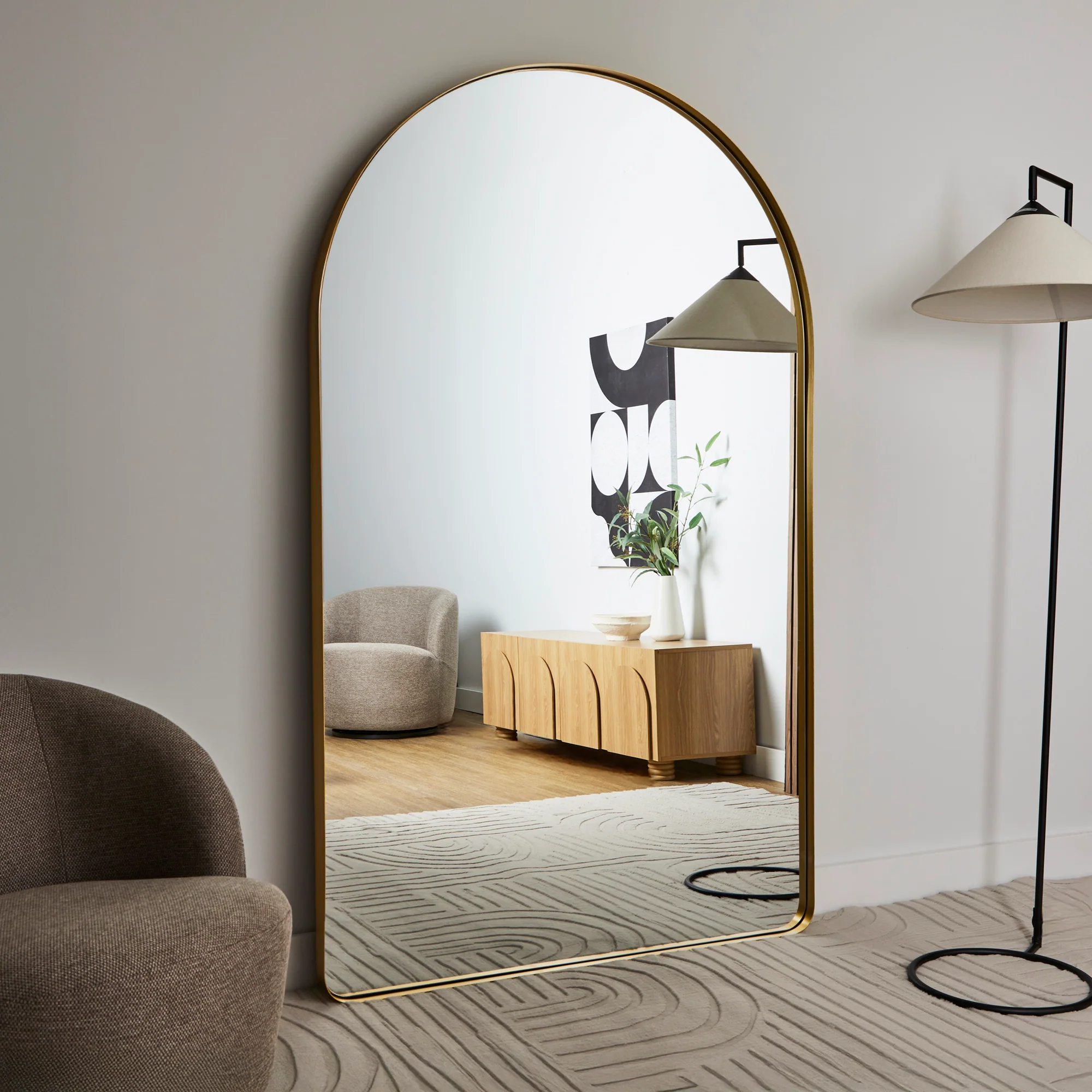 Arden 180cm Arch Mirror Gold