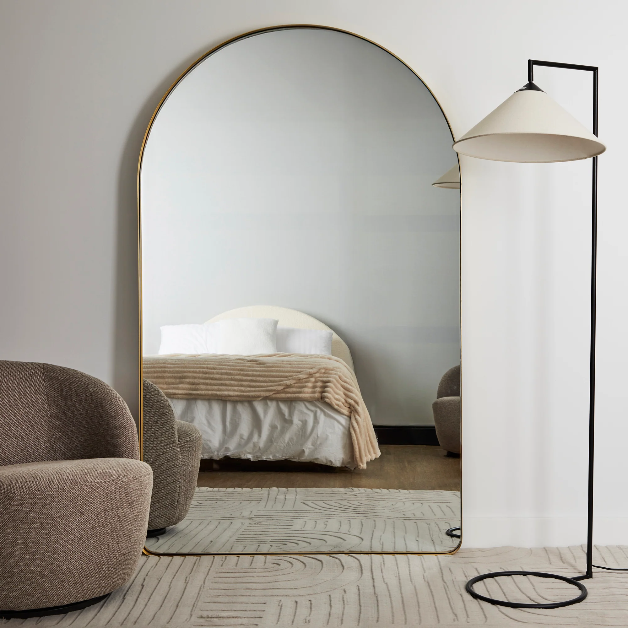 Arden 180cm Arch Mirror Gold - Image 6