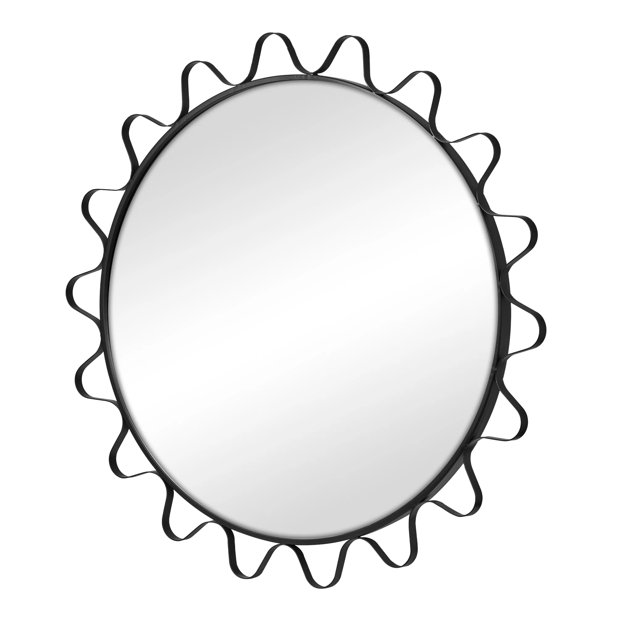 Aria Wavey 90cm Round Mirror Black - Image 7