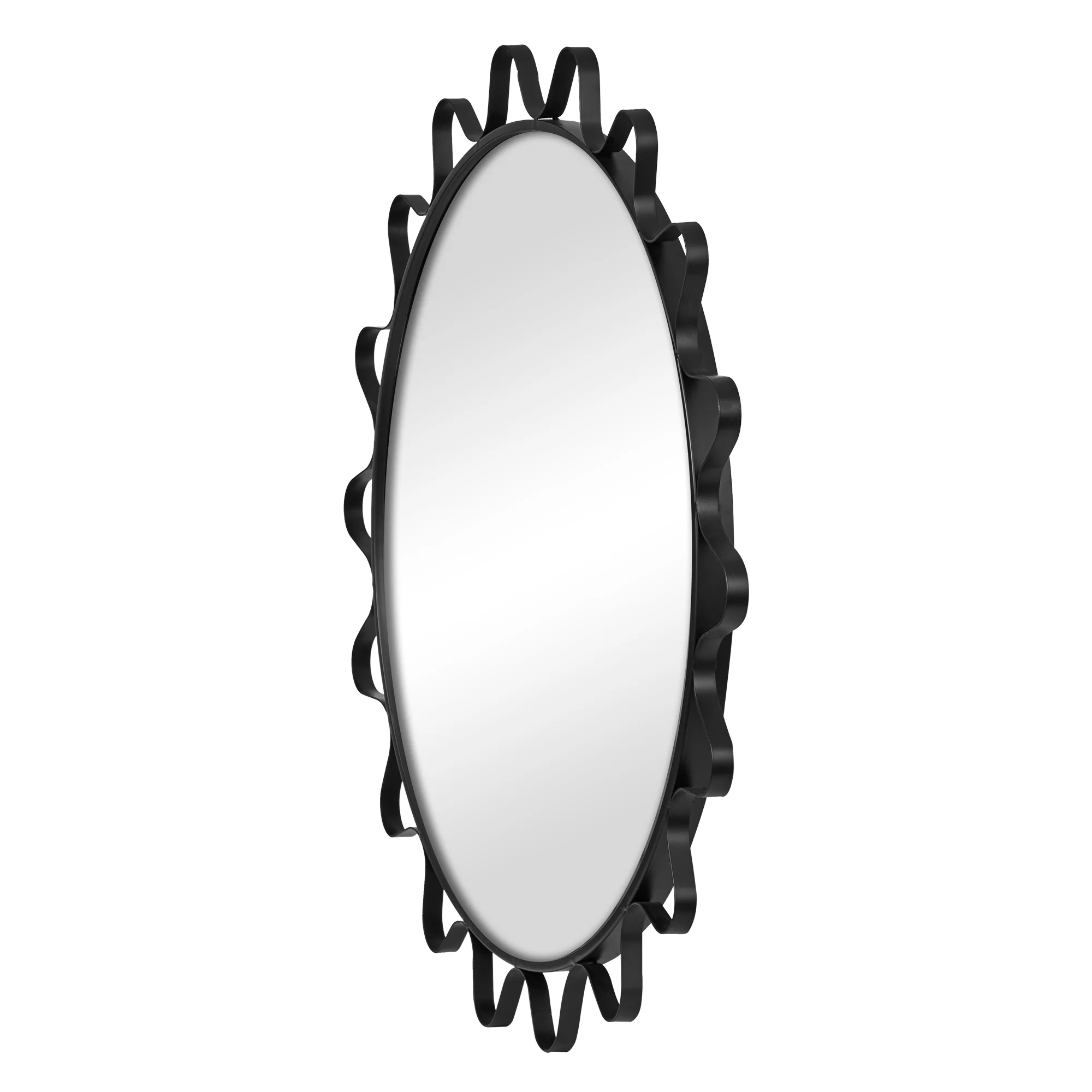 Aria Wavey 90cm Round Mirror Black - Image 8