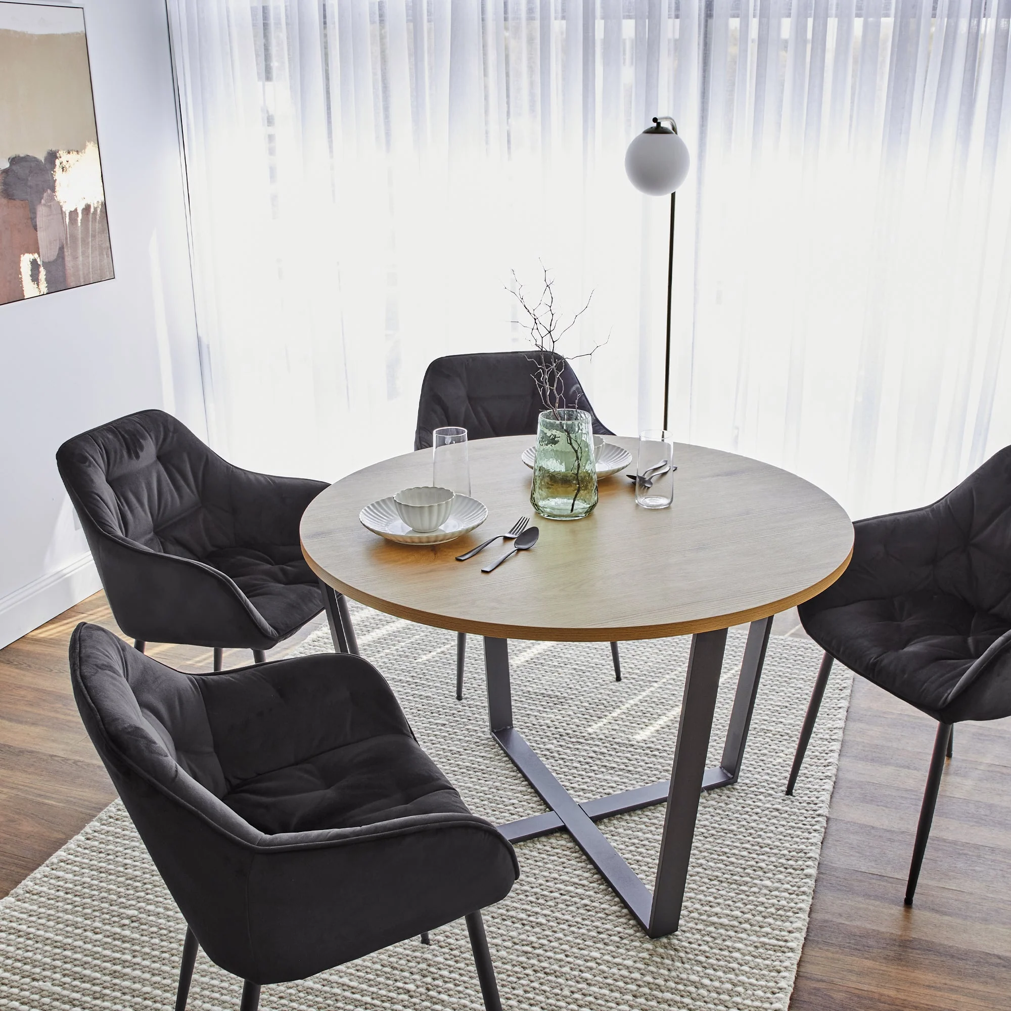Arizona Dining Table Oak (110cm) - Image 4