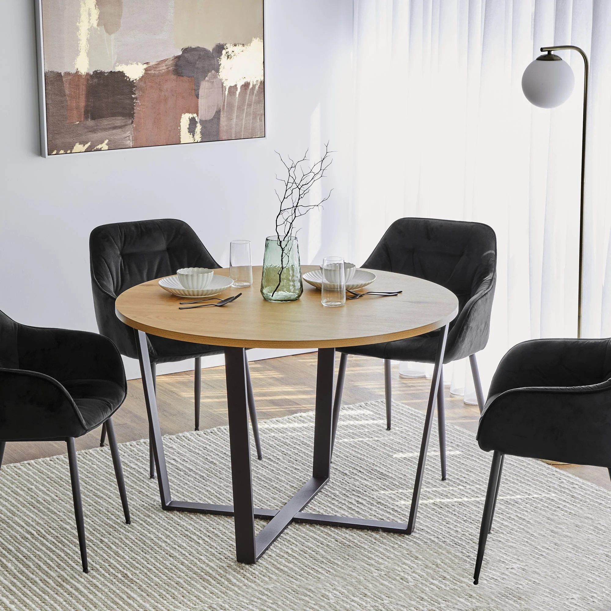 Arizona Dining Table Oak (110cm) - Image 6