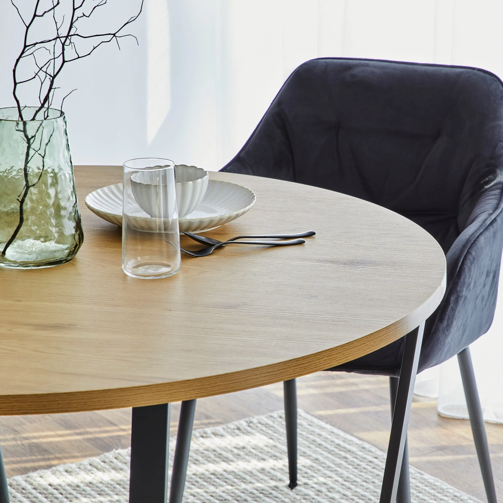 Arizona Dining Table Oak (110cm) - Image 7