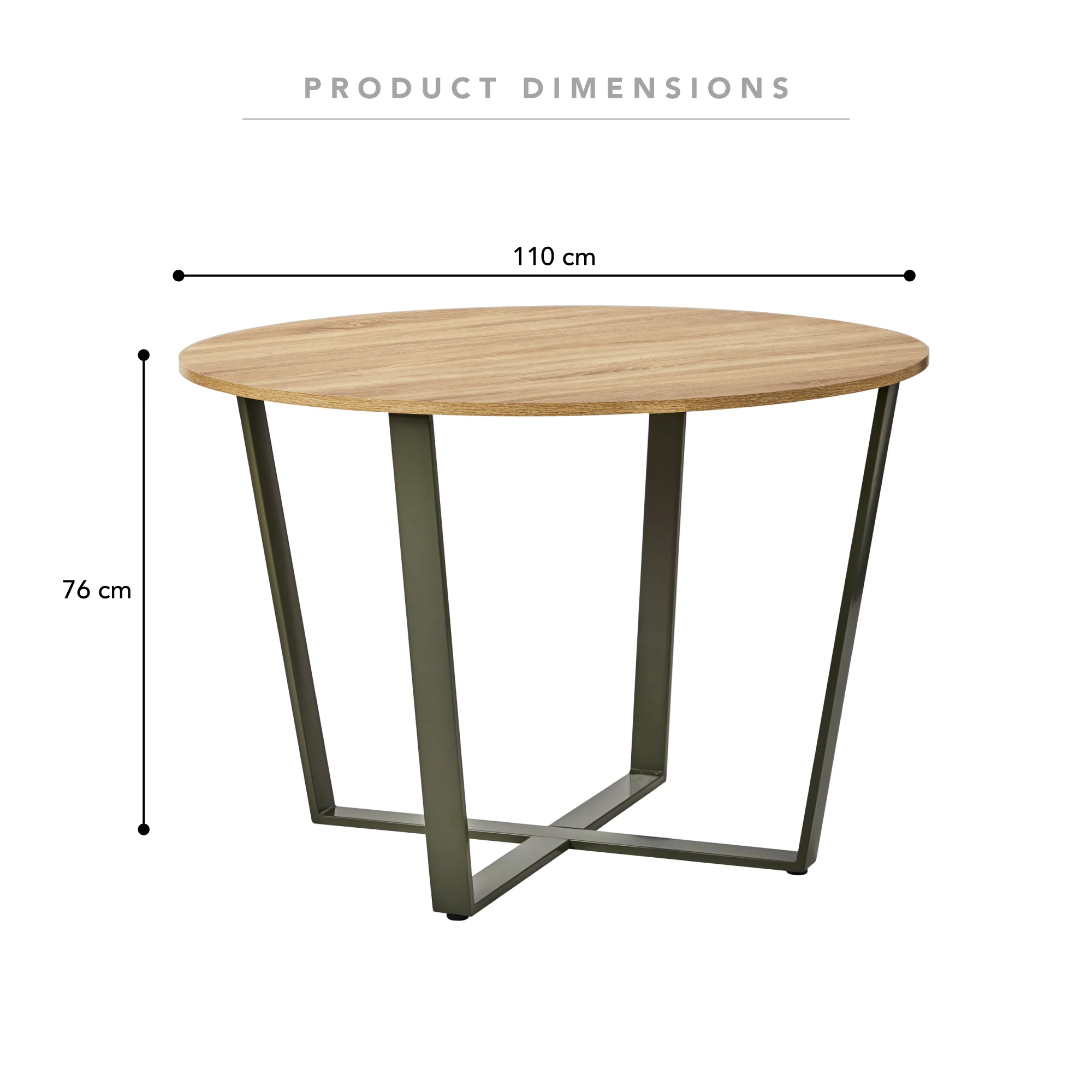 Arizona 110cm Dining Table Olive - Image 3