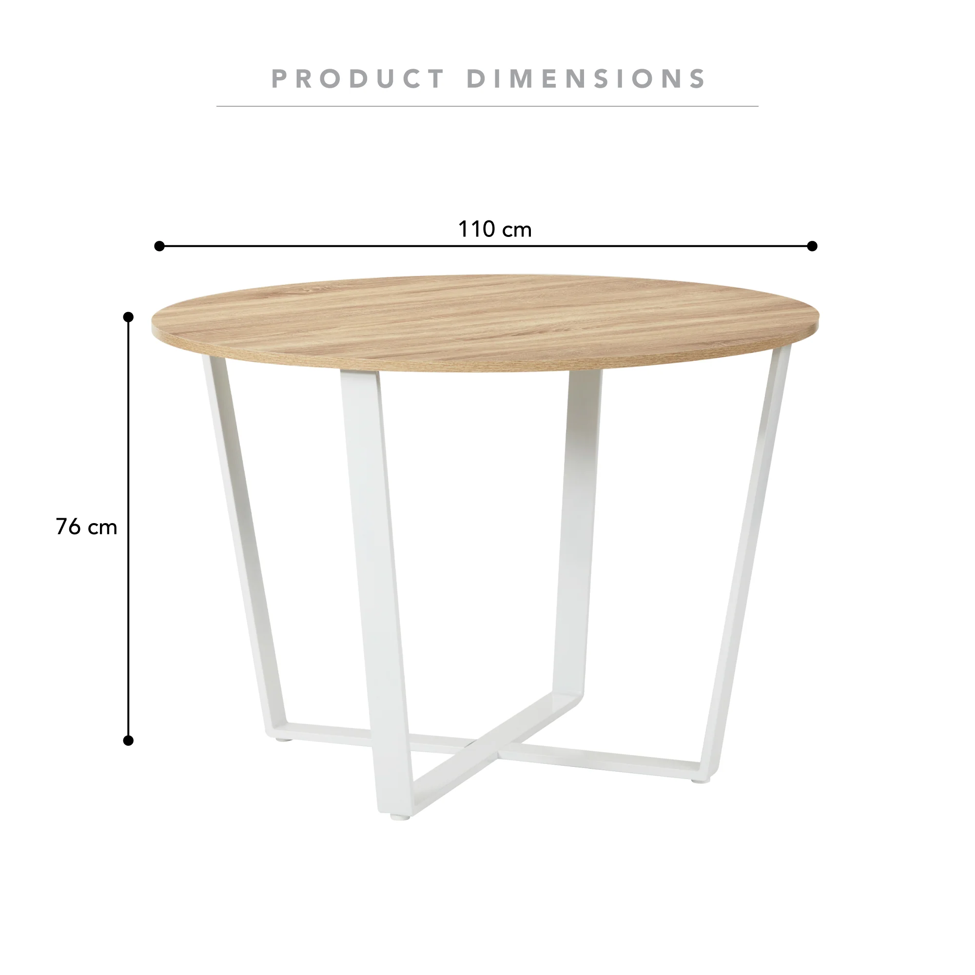 Arizona Dining Table White (110cm) - Image 3