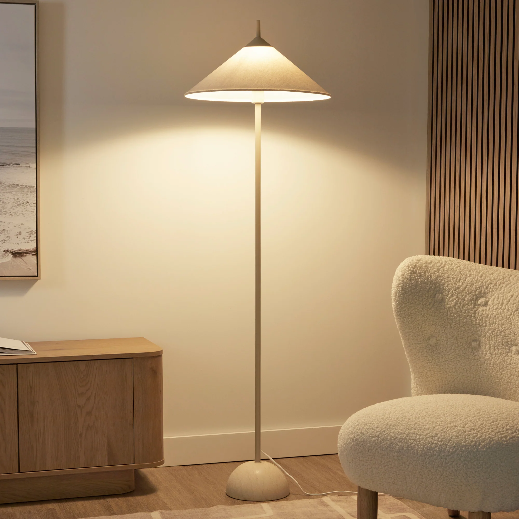 Arlo Floor Lamp Marble Oat - Image 4