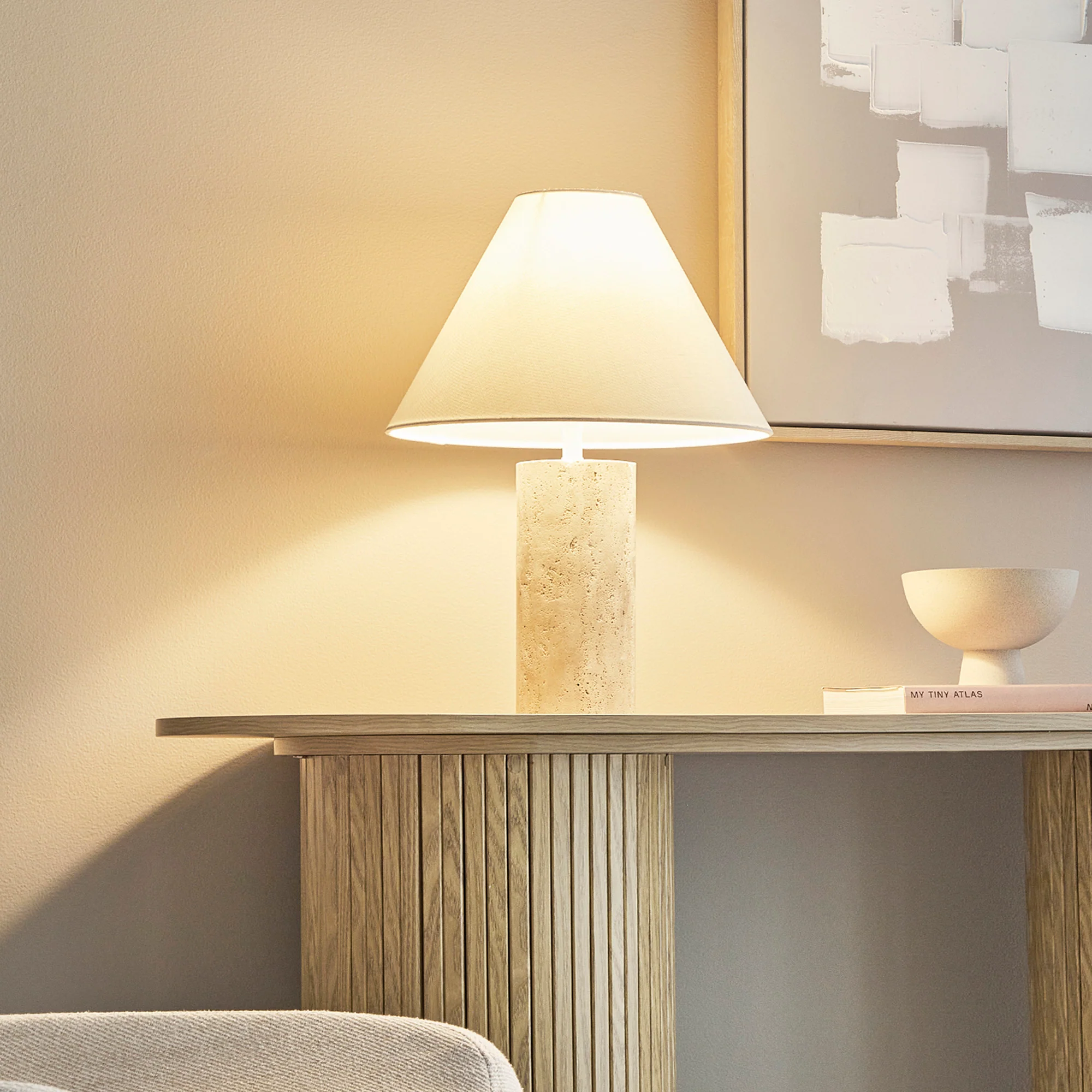 Astrid Travertine Table Lamp Natural (Set of 2) - Image 5